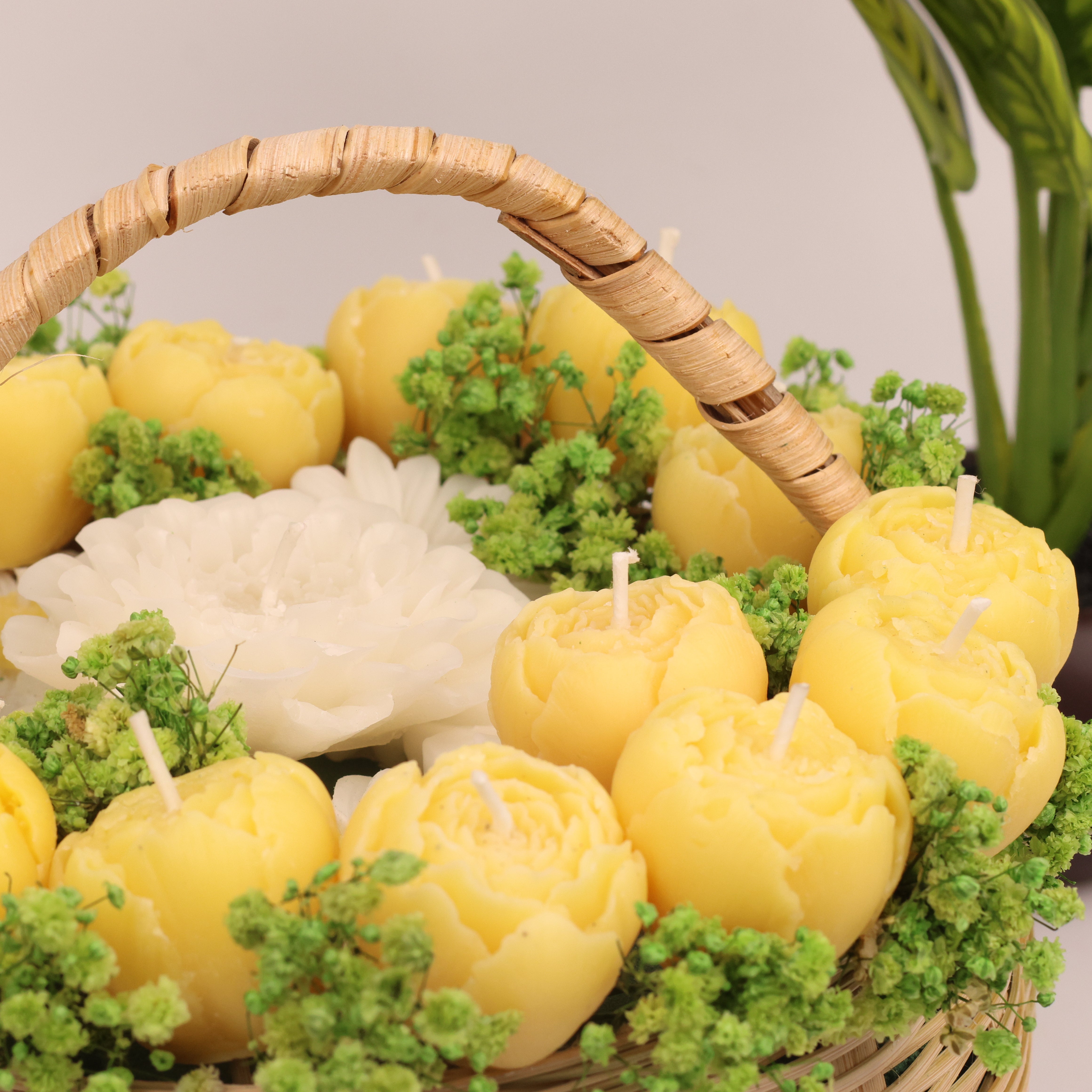 Yellow Petals Candle Glow Basket