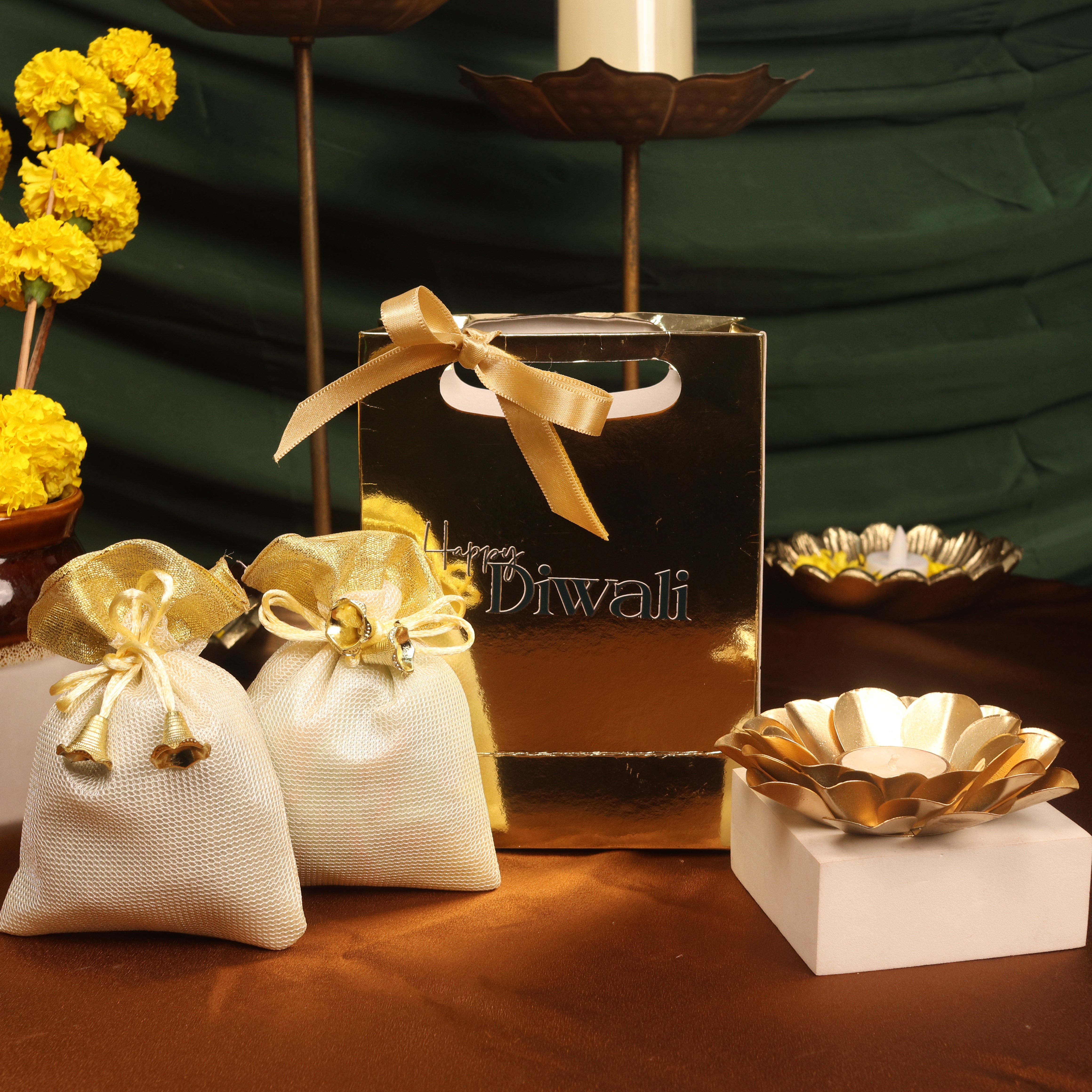 Diwali Metallic Gift Bag (Potli)