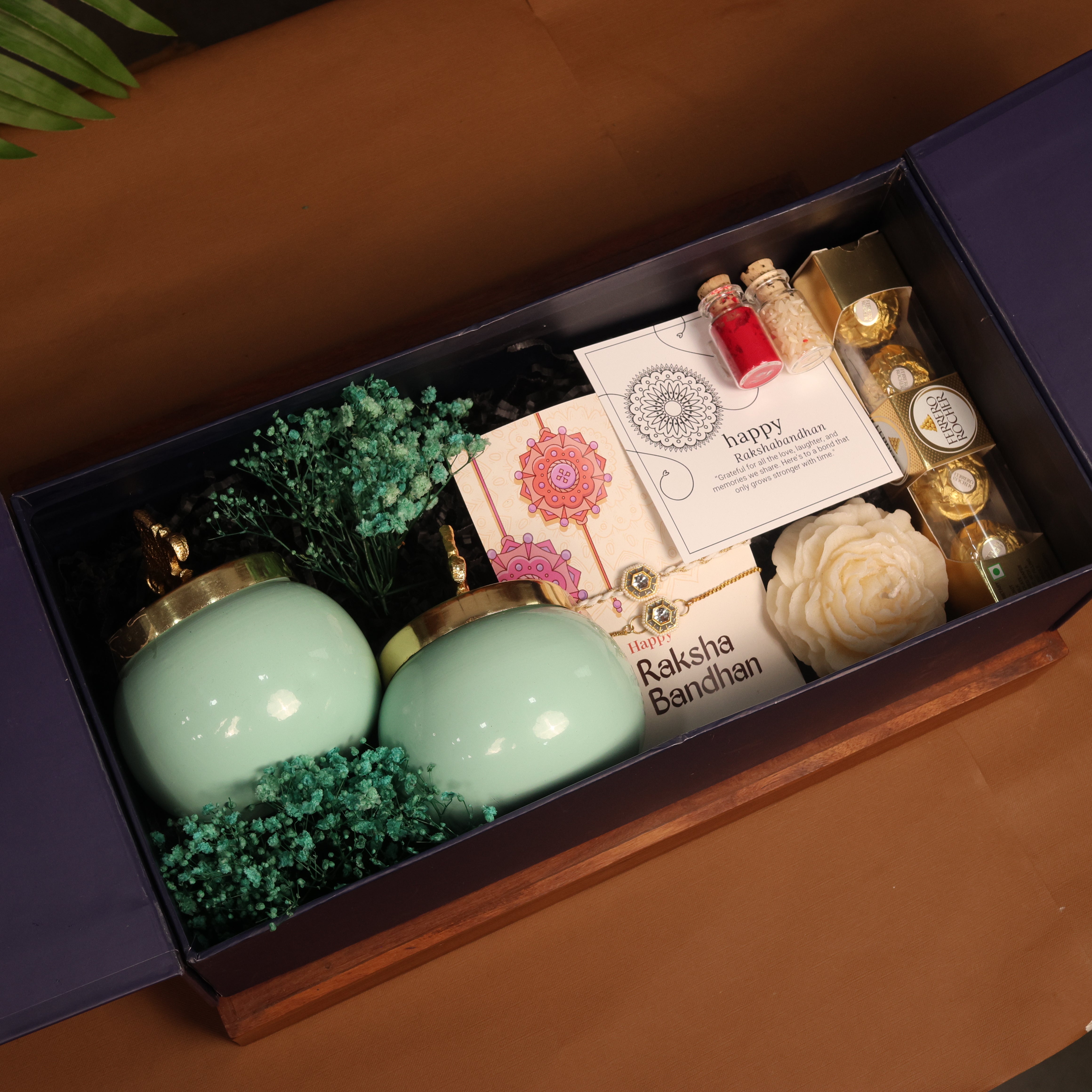 Royal Blue Rakhi & Lumba Gift Hamper