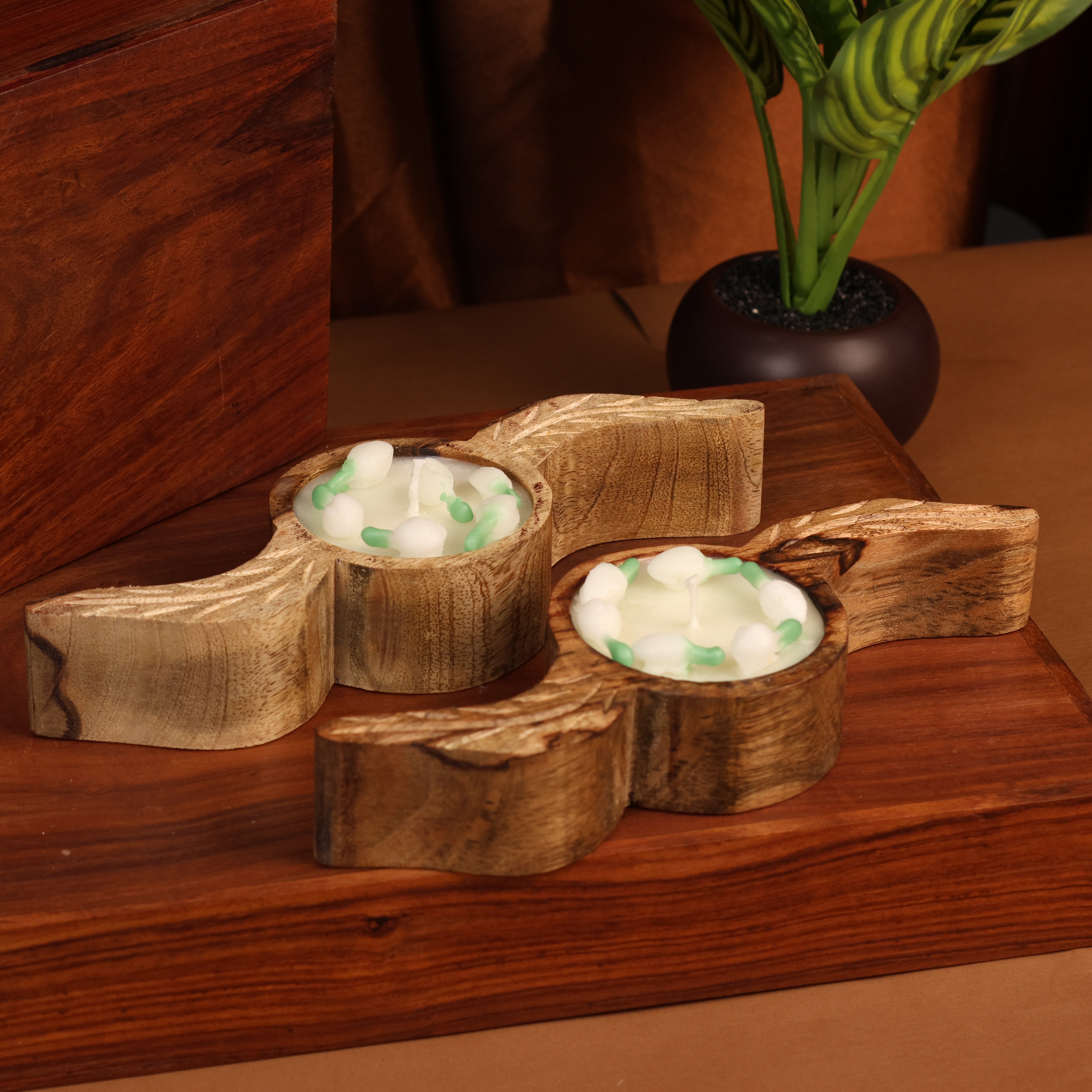 Personalized Wooden Rakhi Candle