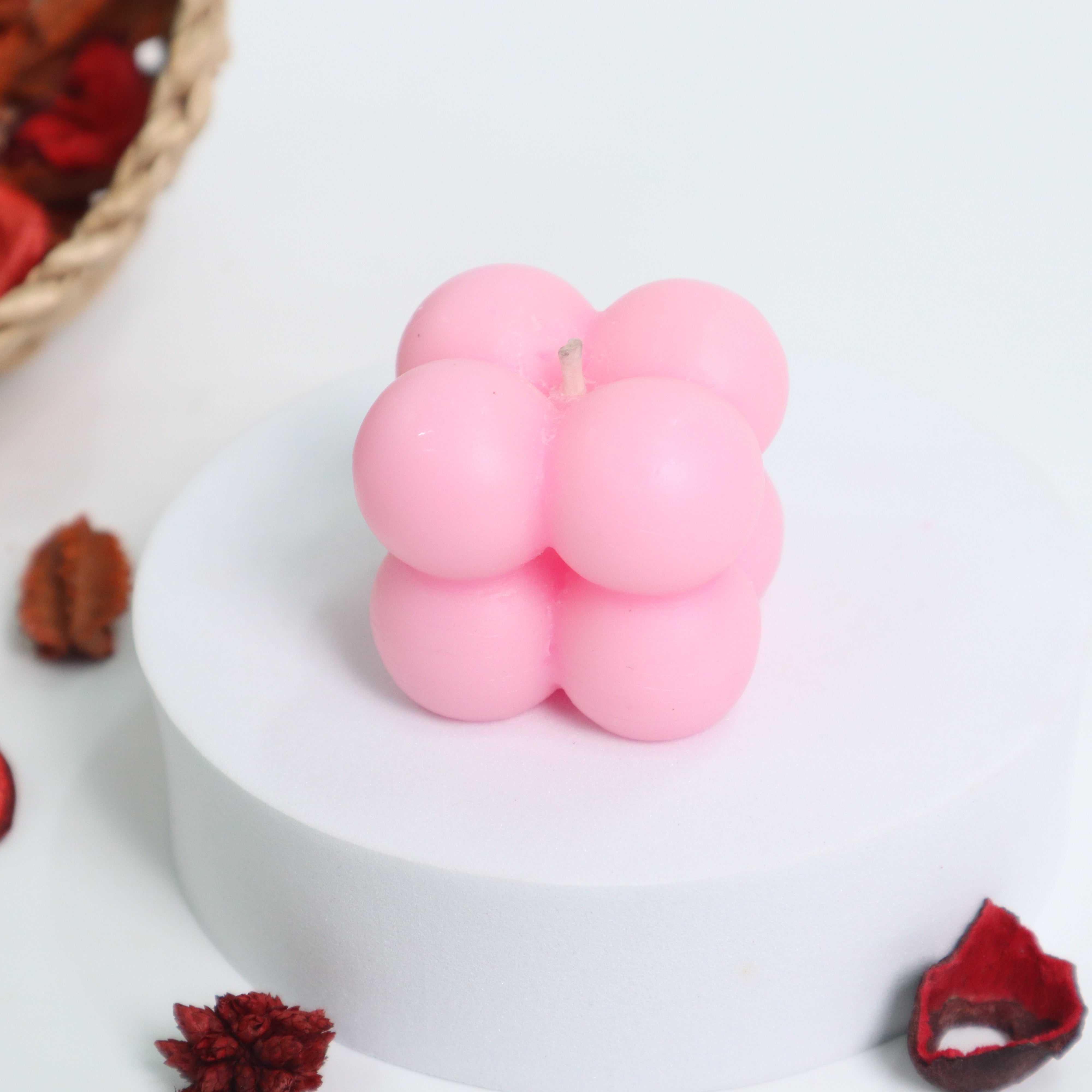 Pink Bubble-Square Candle