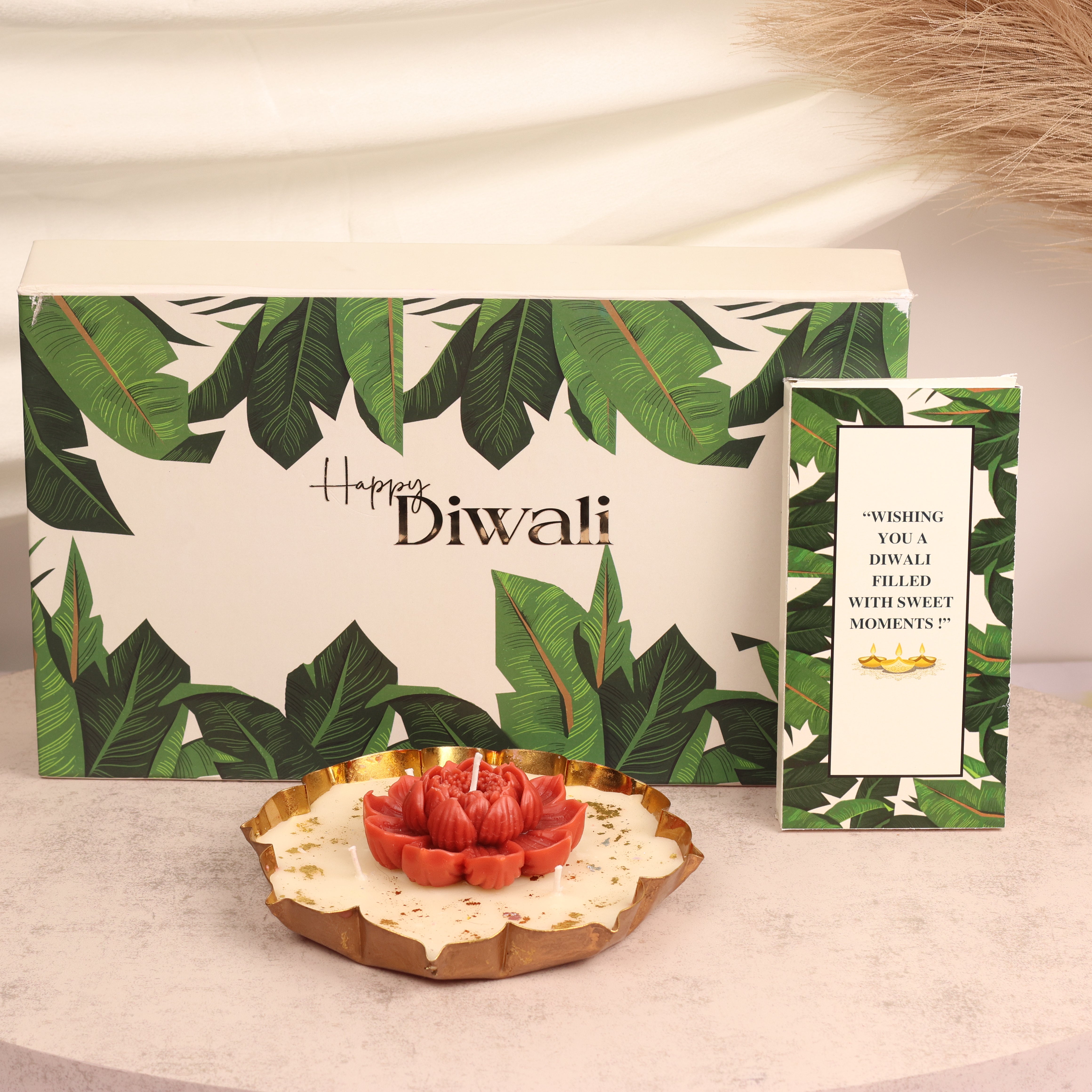 Inara Radiance Urli Candle Gift Box – With Chocolate & Custom Card