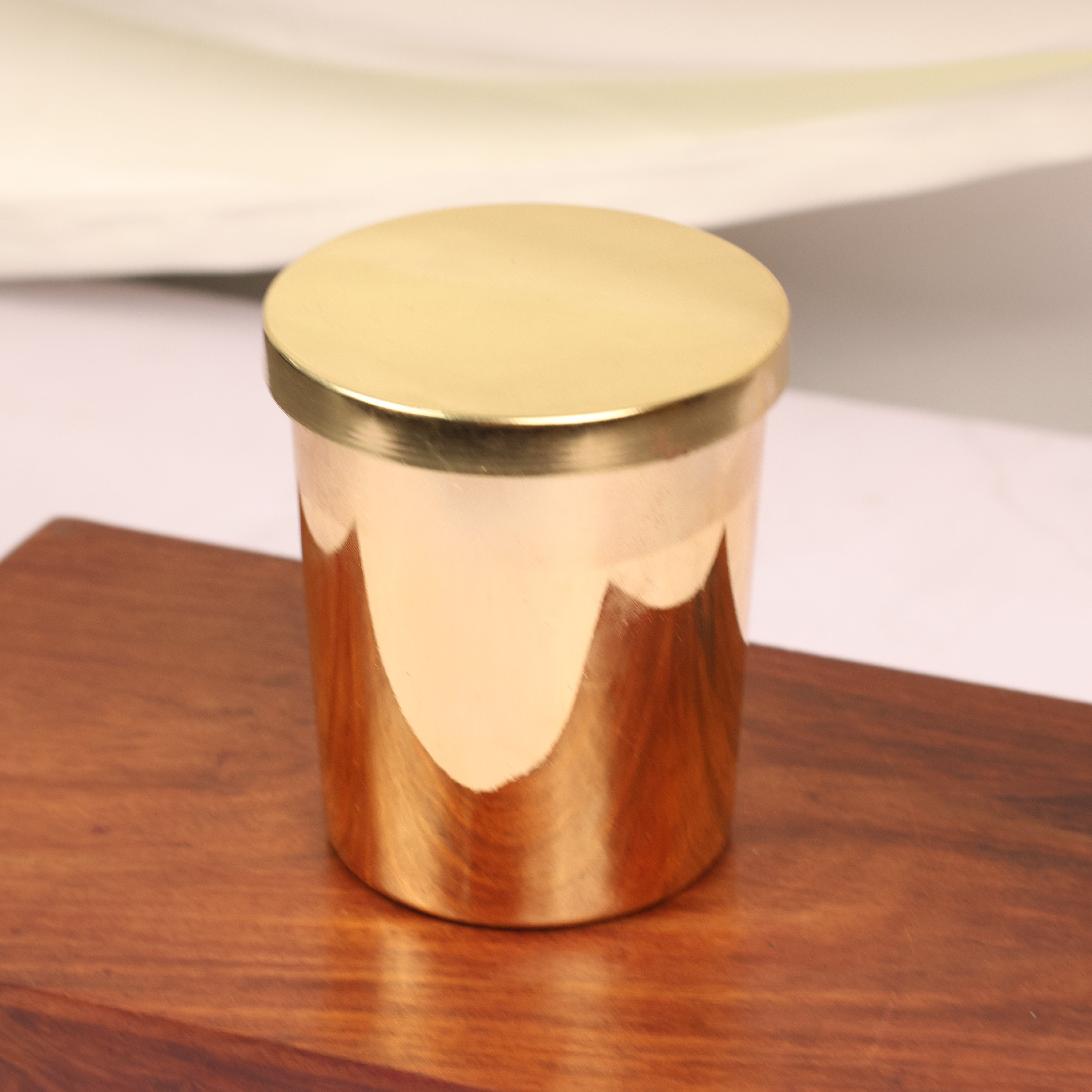 Luxe Shine Metallic Jar Candle with Wooden Wick