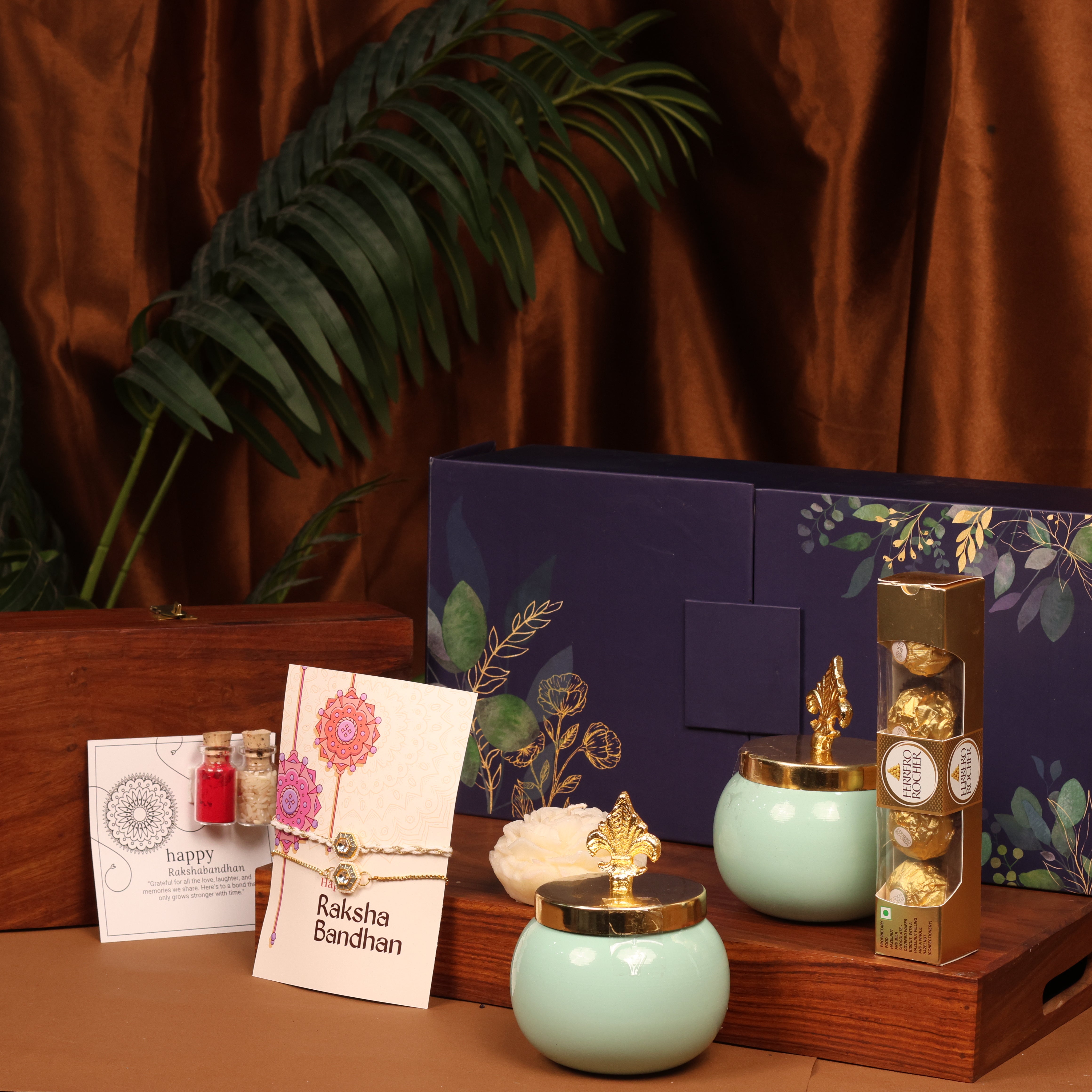 Royal Blue Rakhi & Lumba Gift Hamper