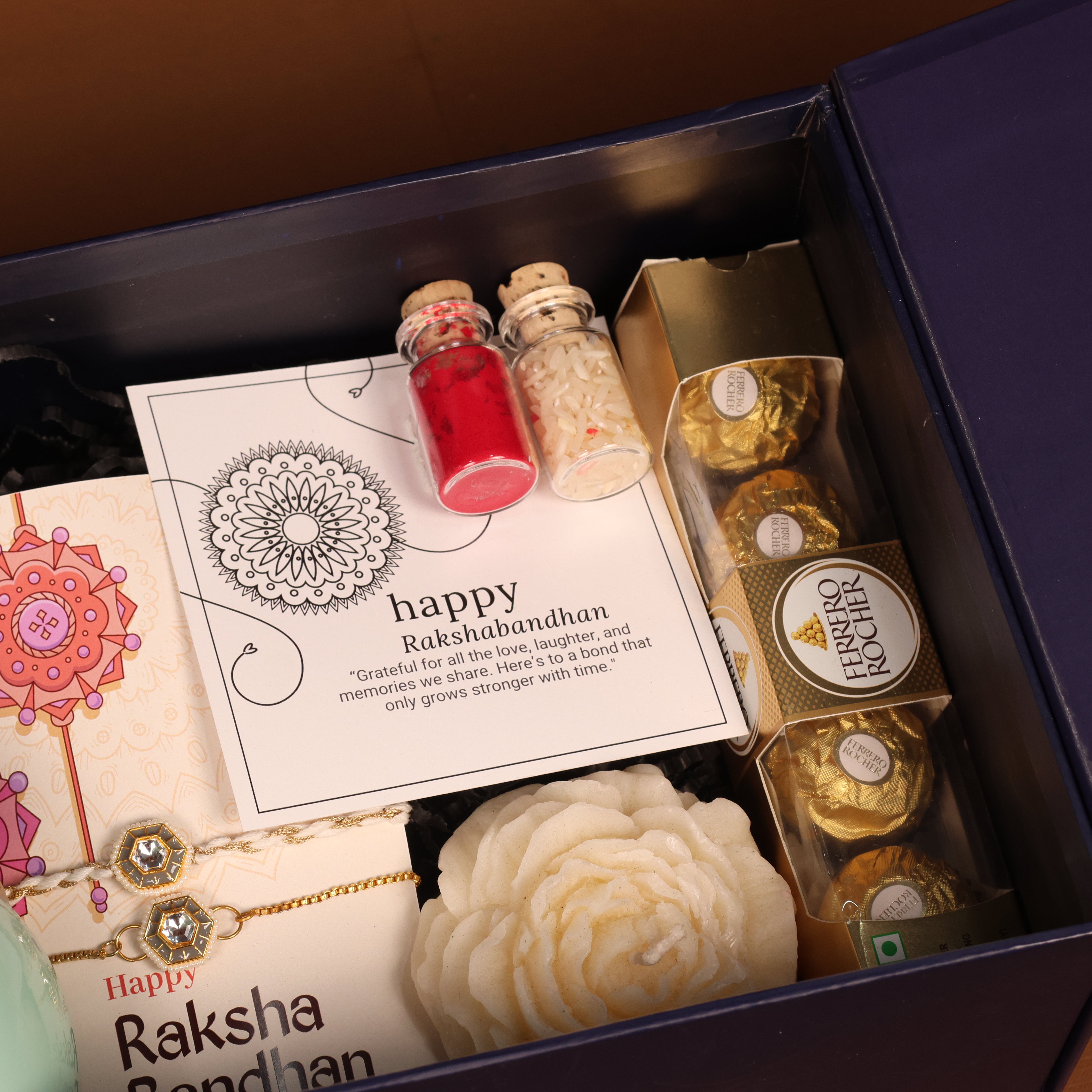 Royal Blue Rakhi & Lumba Gift Hamper