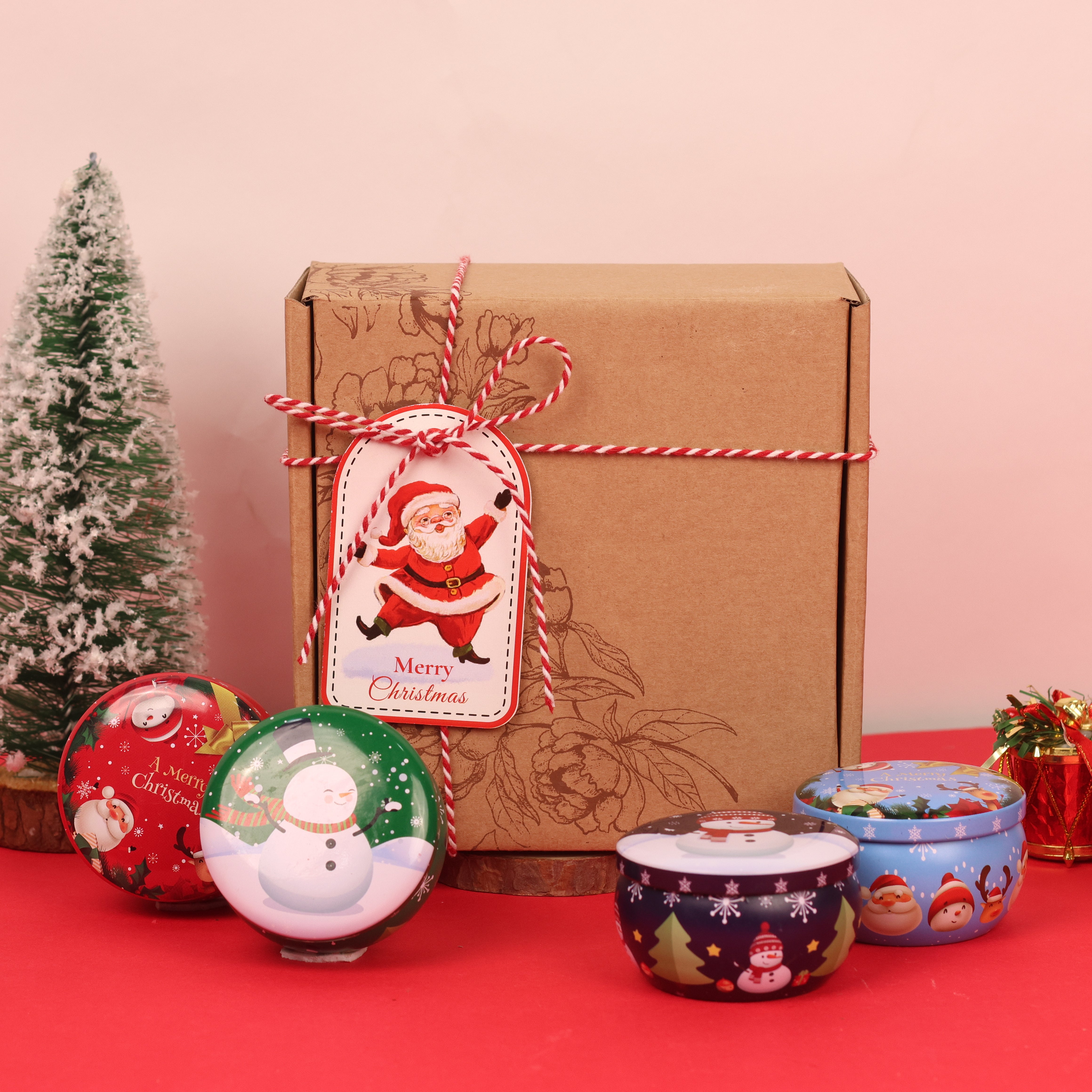 Christmas Special Mini Jar Candle Box - Snowman & Santa Designs
