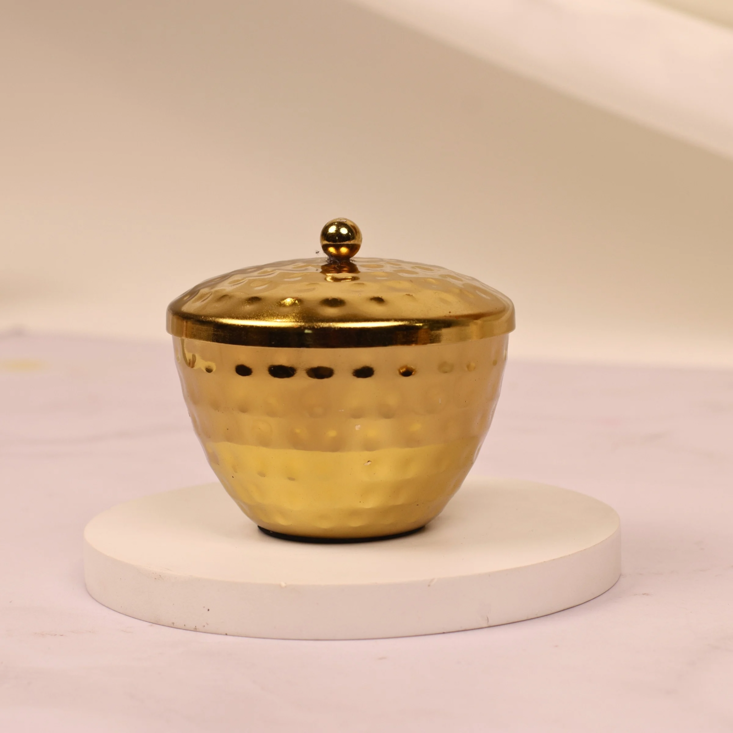 Golden Glow Hammered Jar Candle