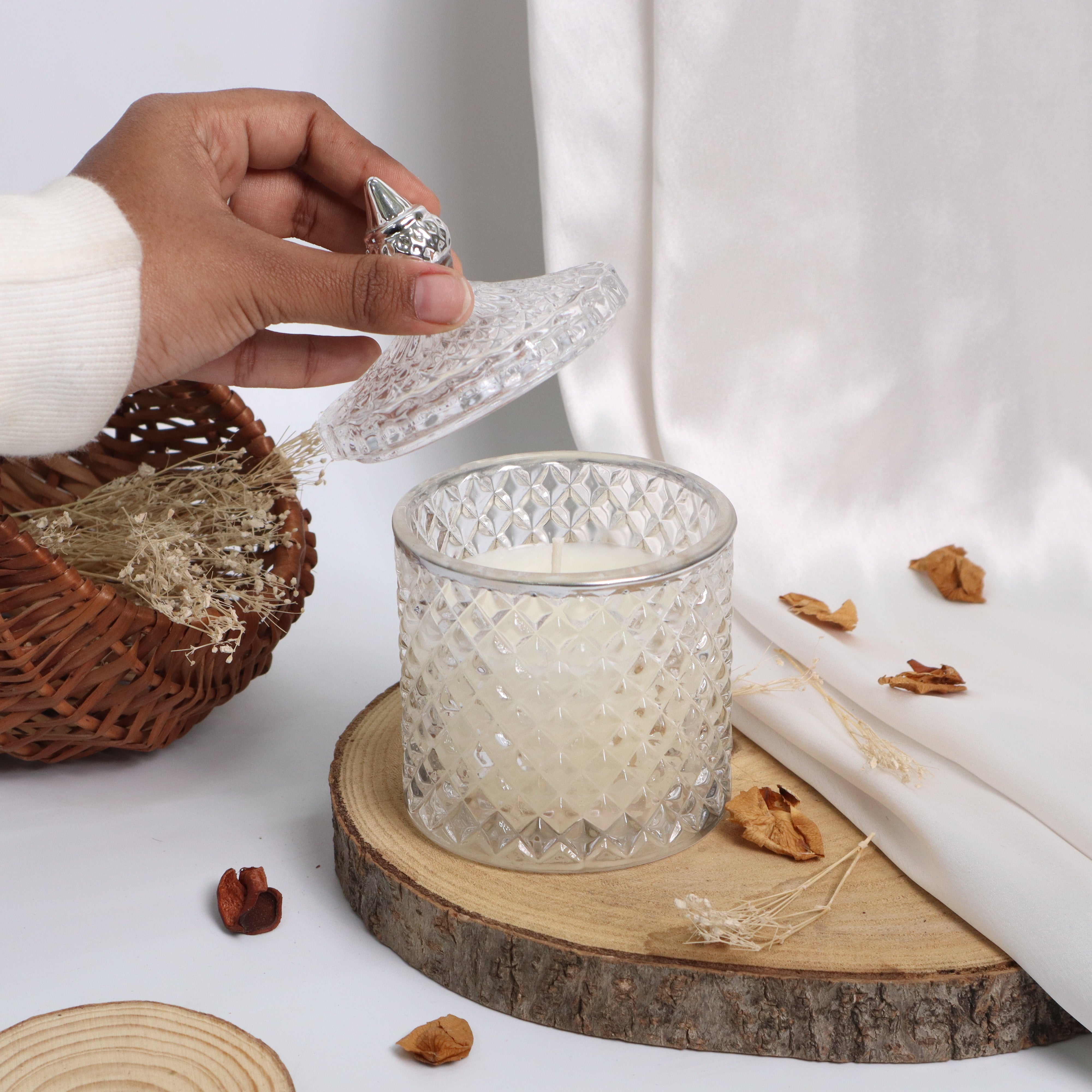 Crystal Glass Candle Jar