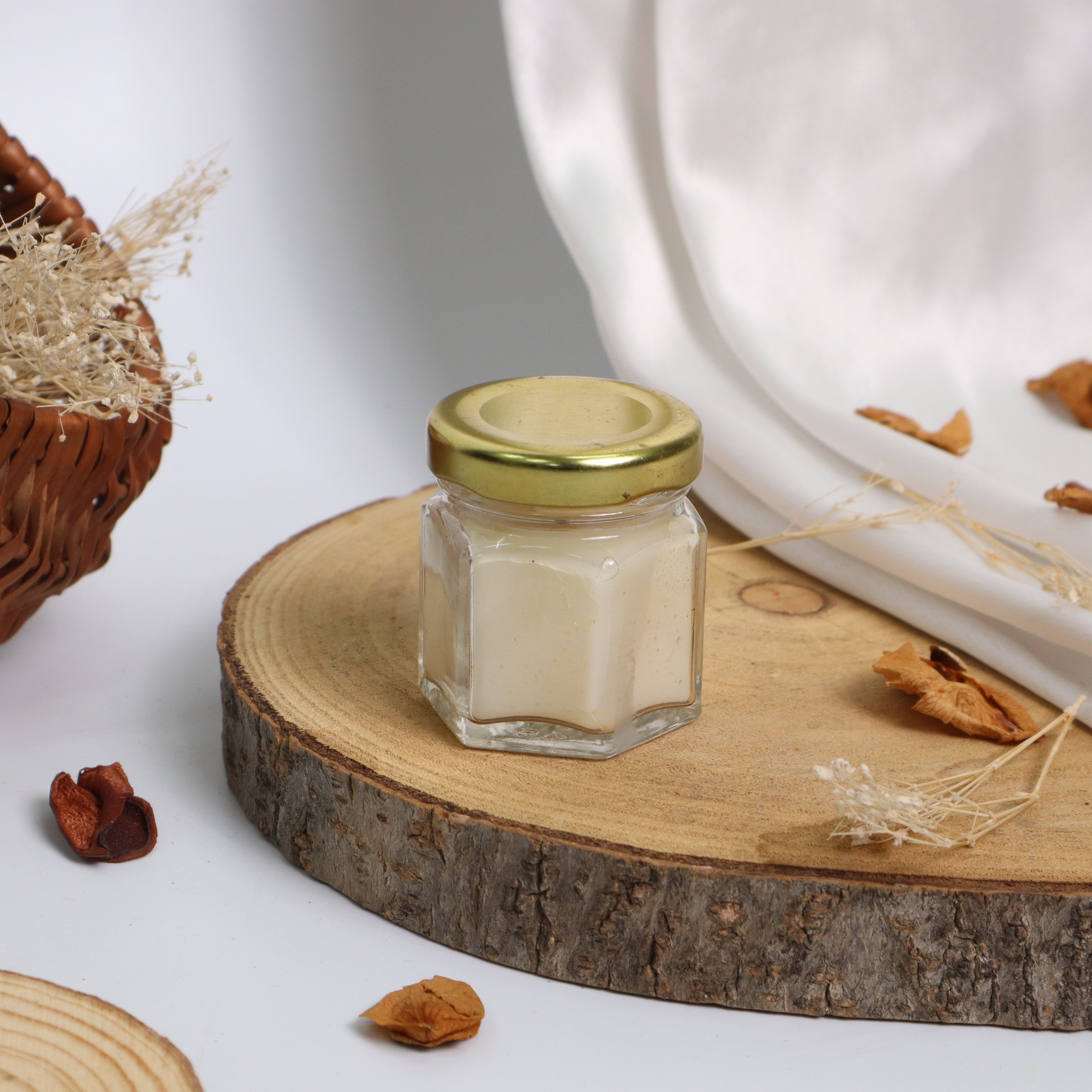 Golden Lid Candle Jar