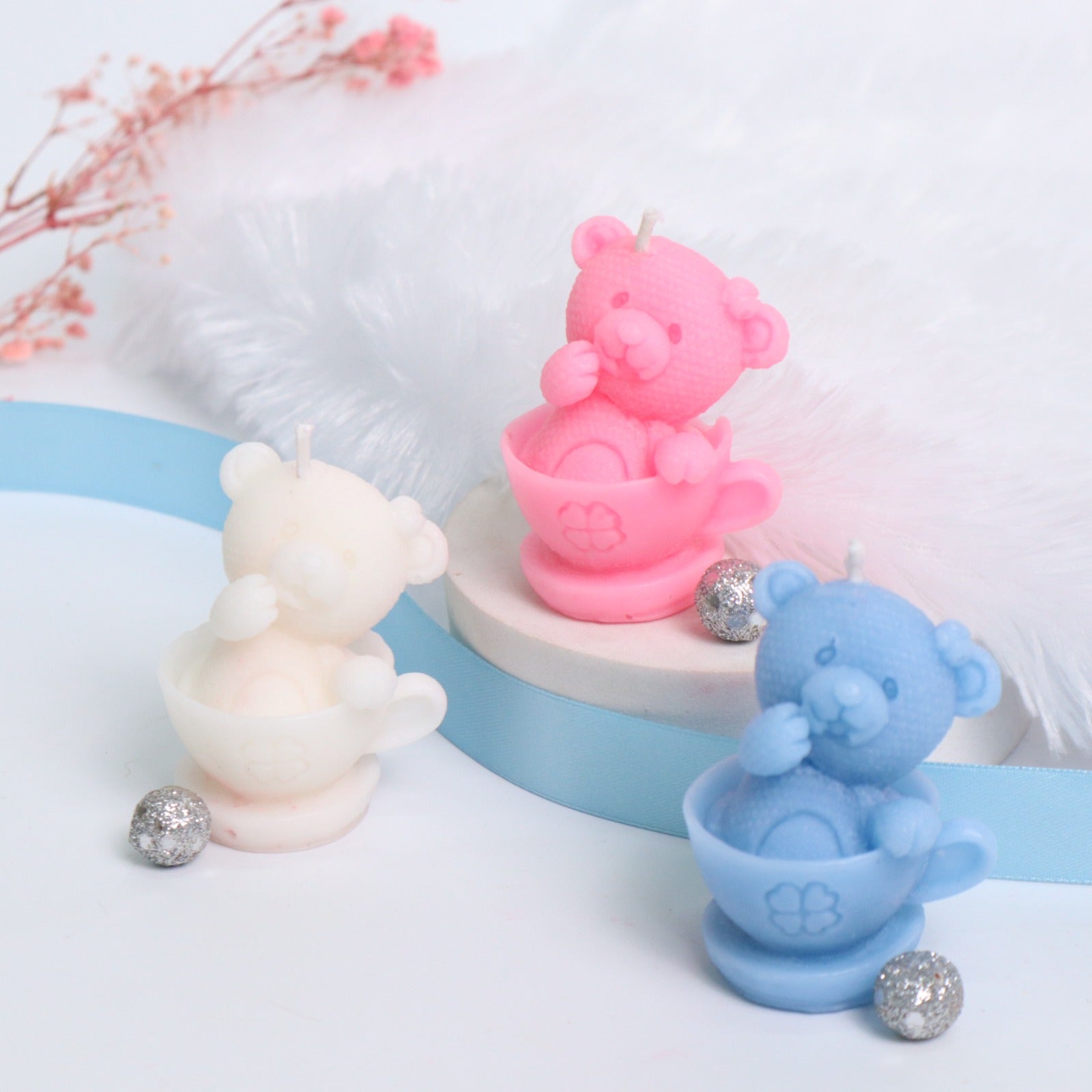 Teddy-in-a-Cup Candles