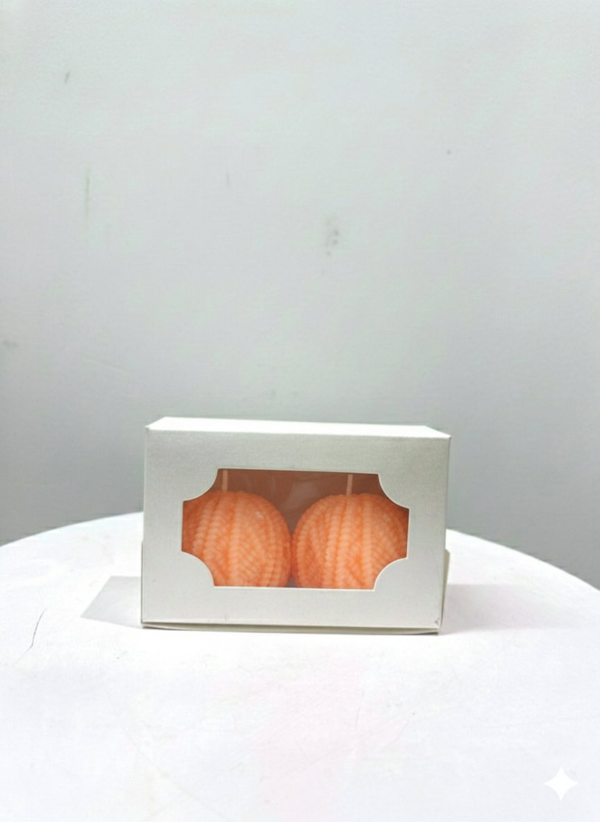 Woolen Yarn Shaped Candle (set of 2)