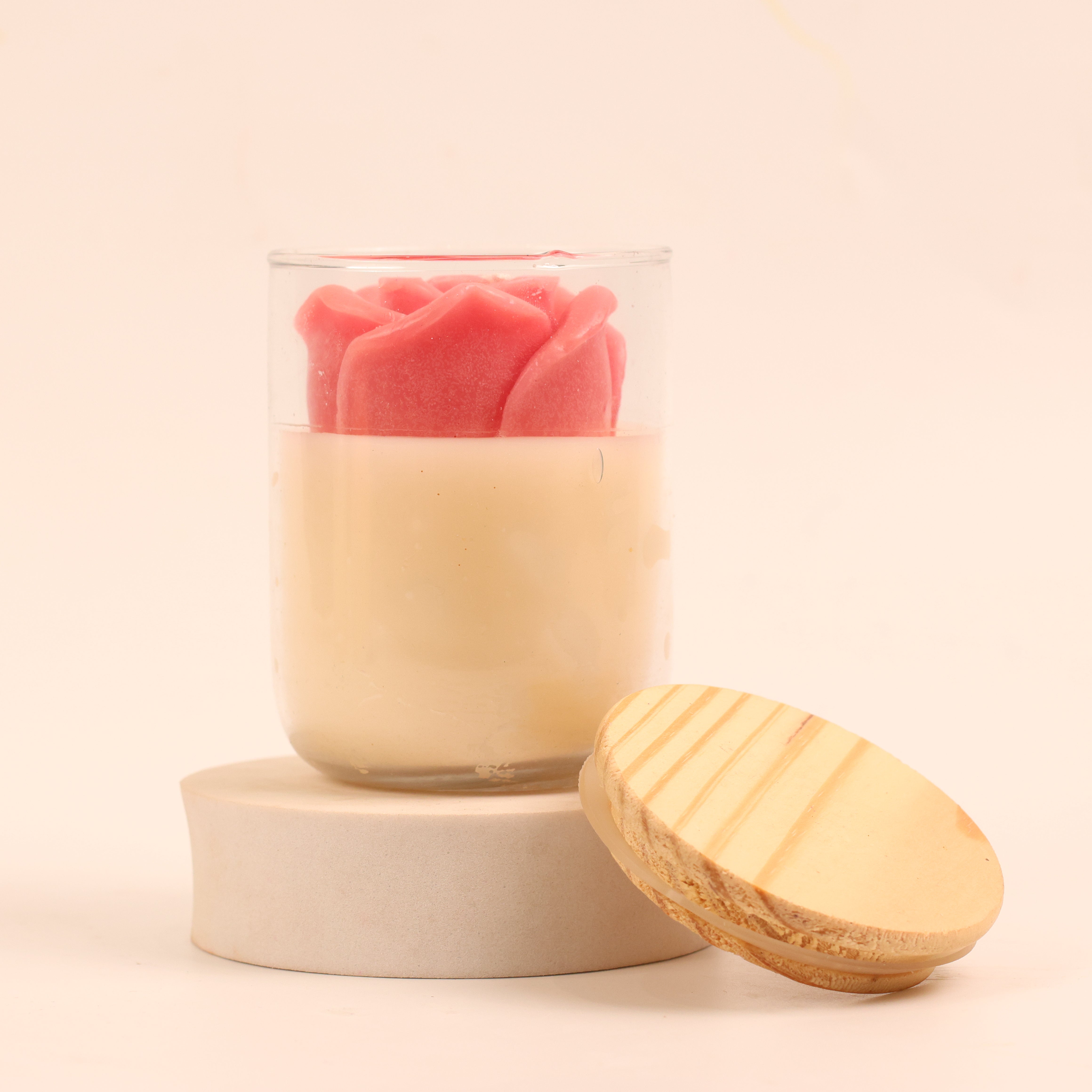 Rose Bloom Glass Jar Candle