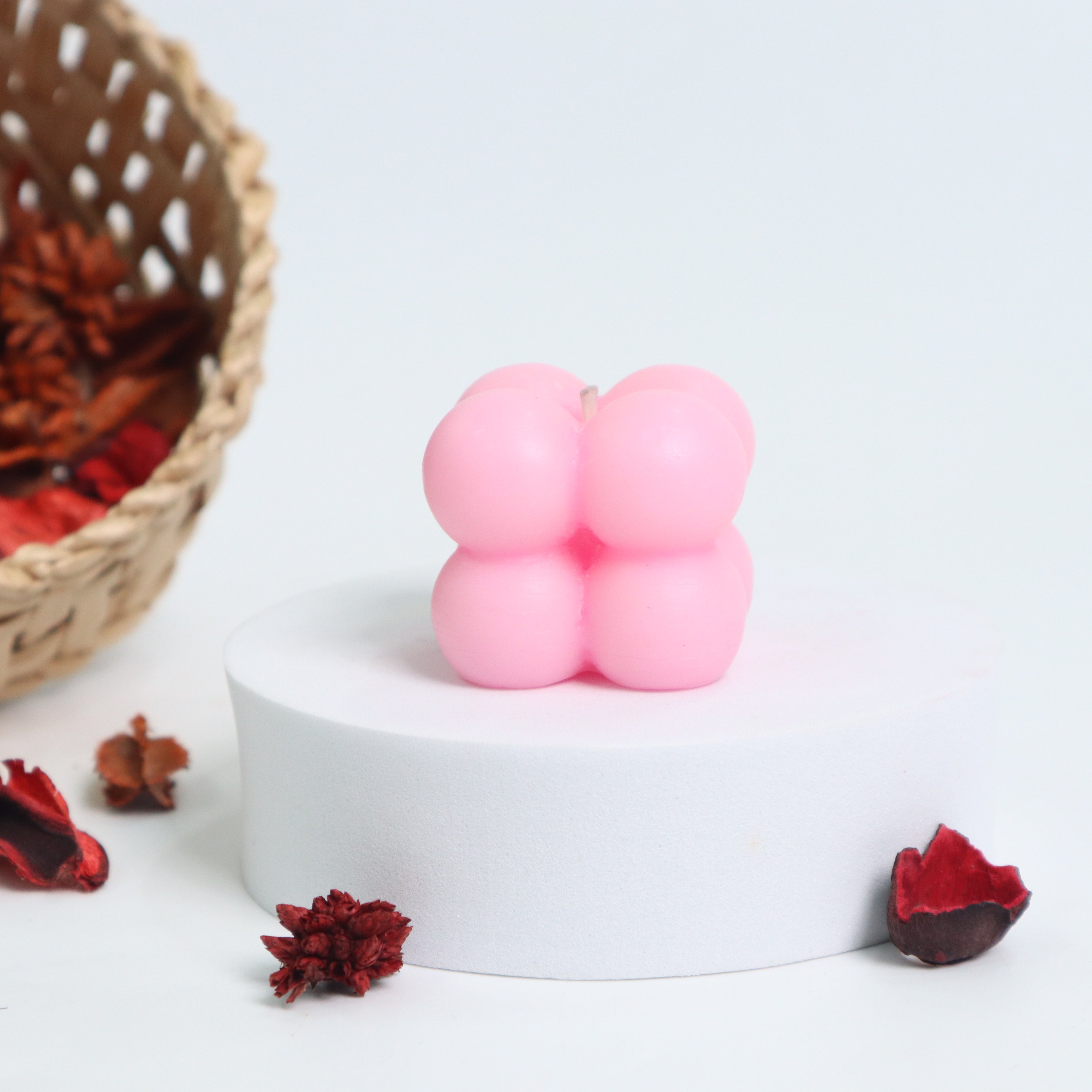 Pink Bubble-Square Candle