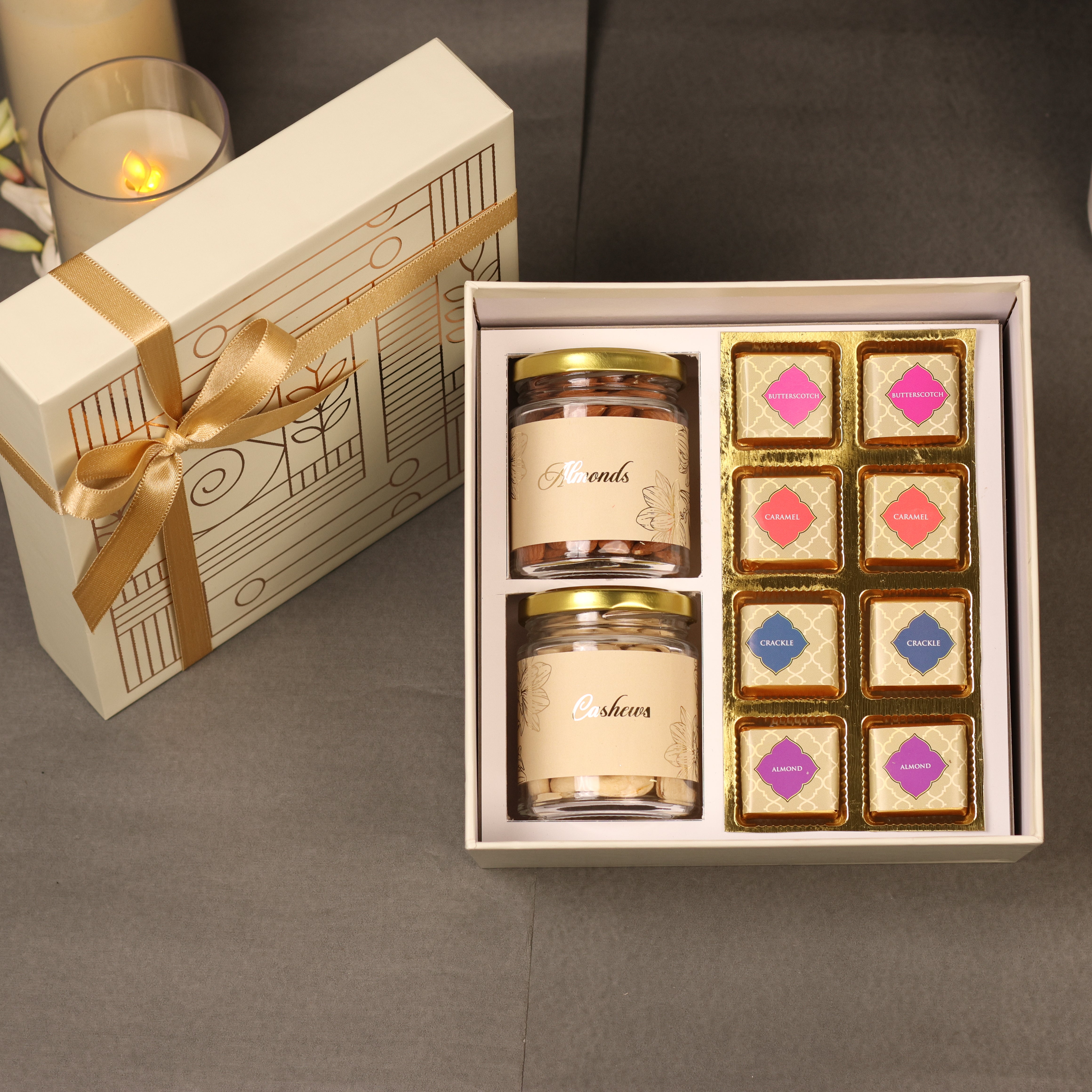 Inara Festive Indulgence Gift Box – Almonds, Cashews & Chocolates