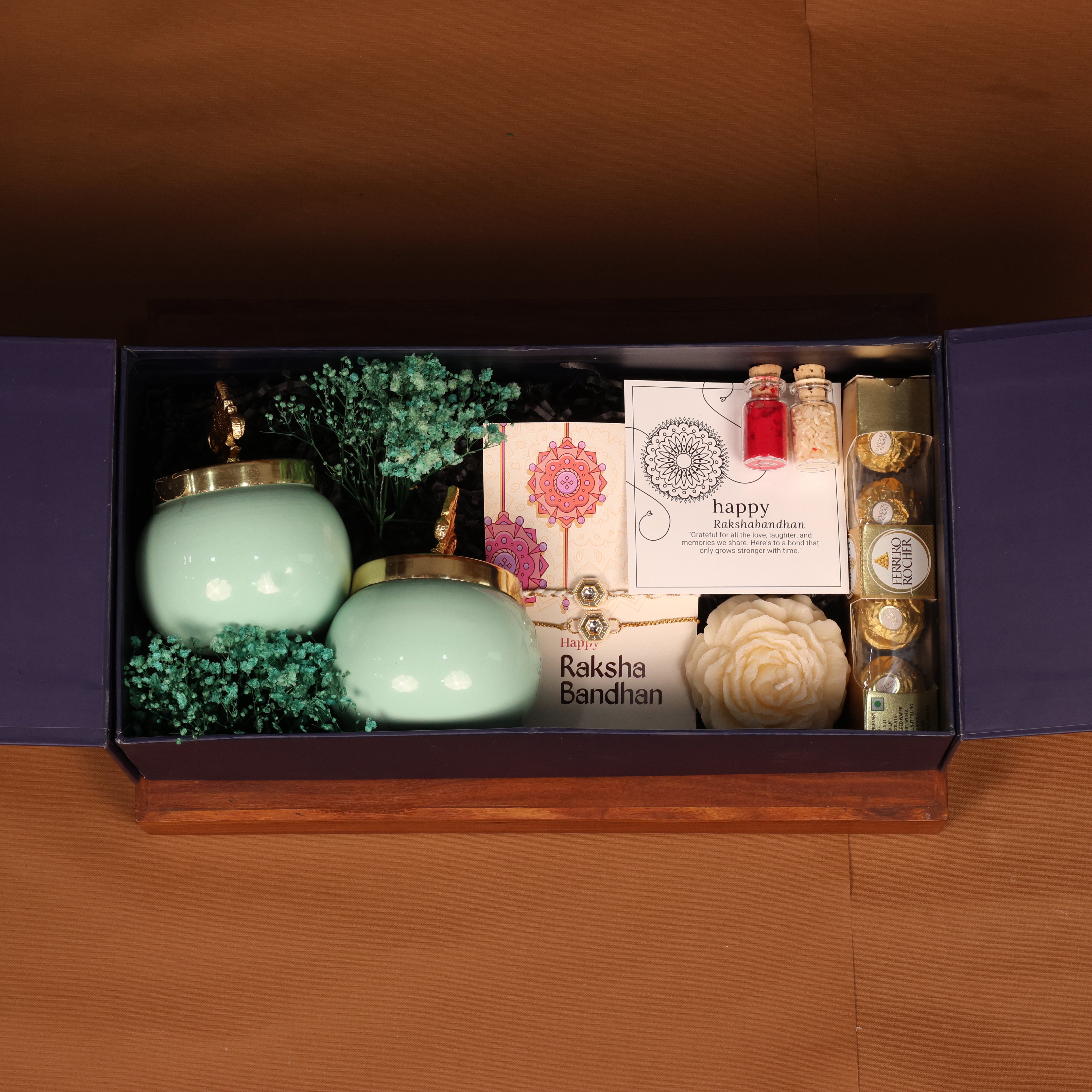 Royal Blue Rakhi & Lumba Gift Hamper