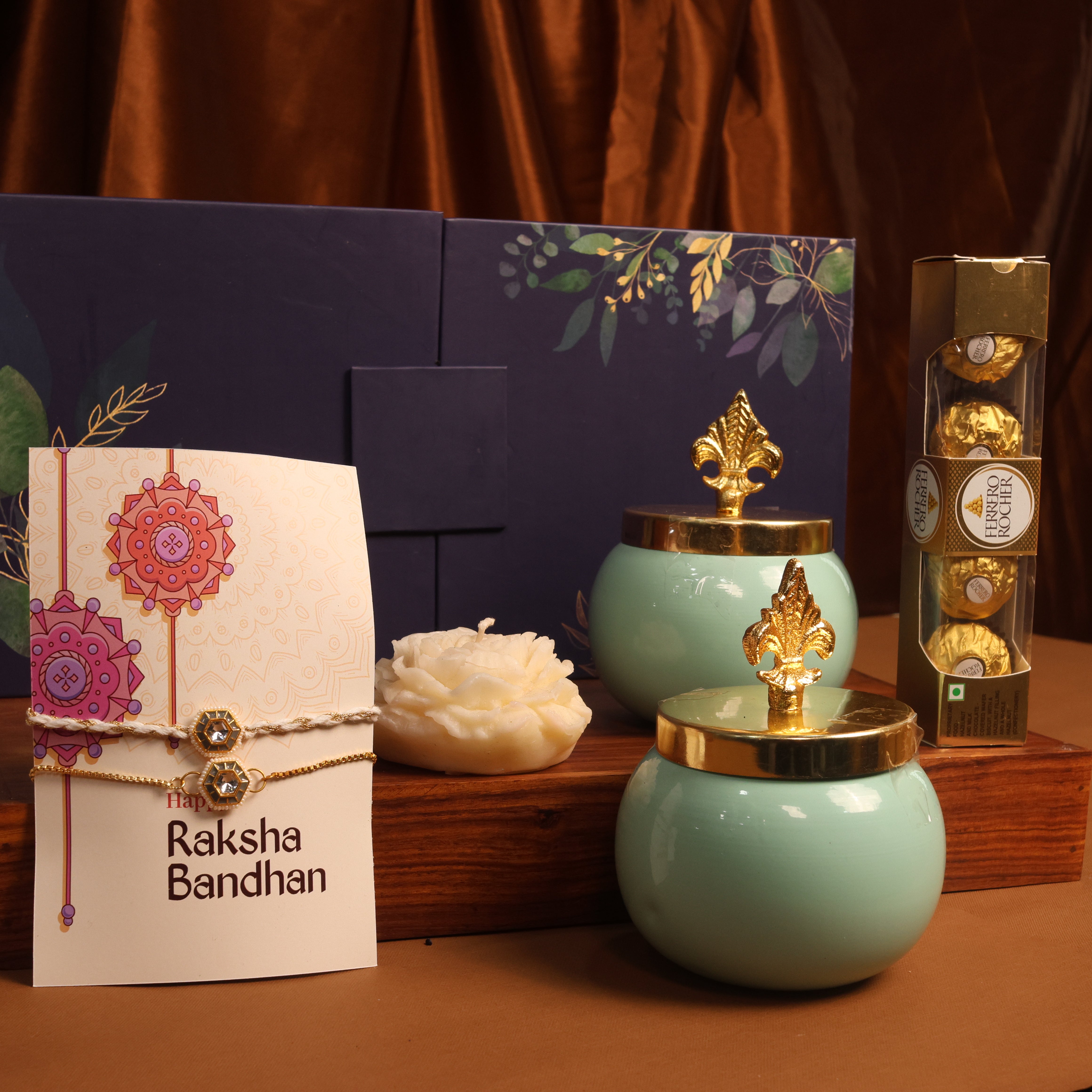 Royal Blue Rakhi & Lumba Gift Hamper