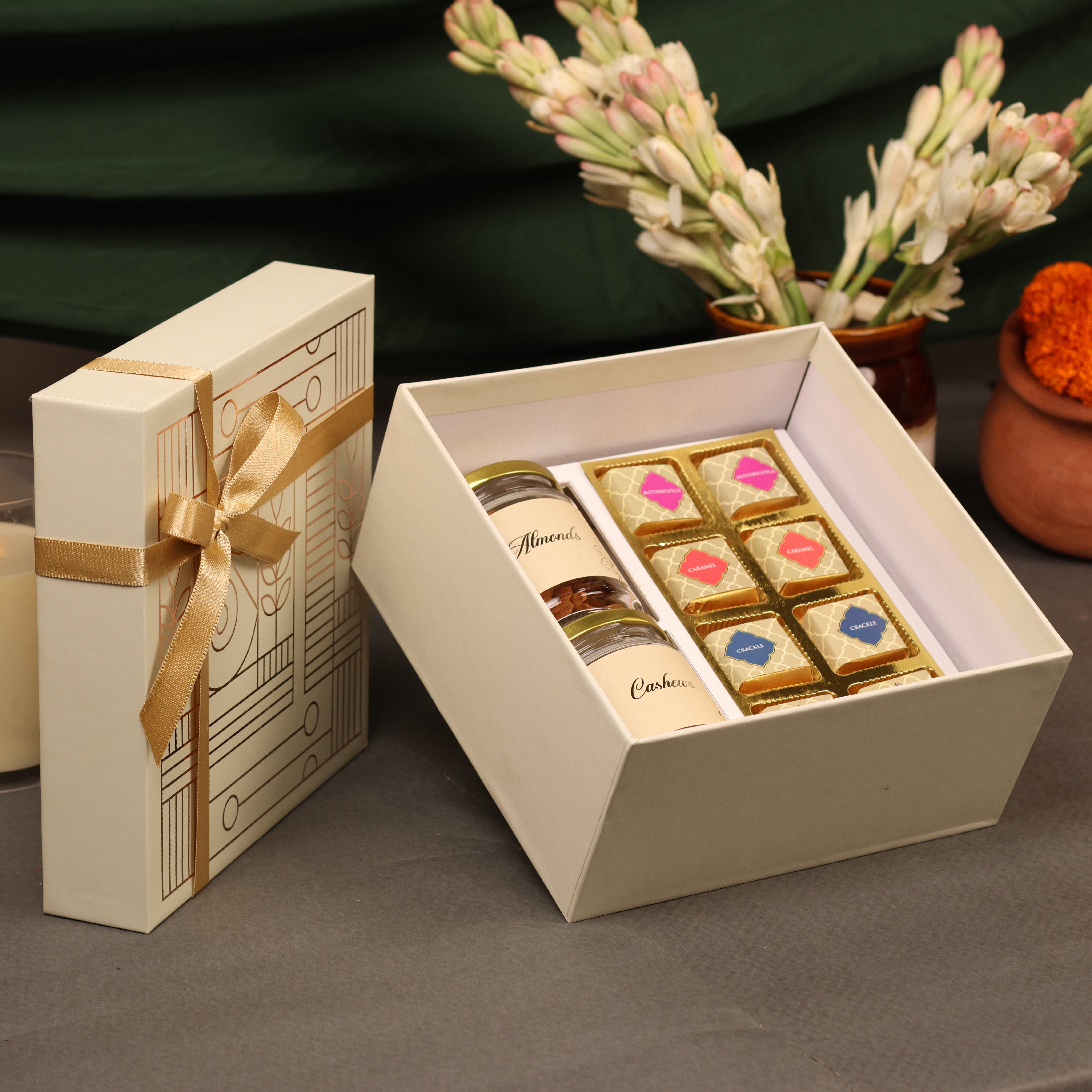 Inara Festive Indulgence Gift Box – Almonds, Cashews & Chocolates