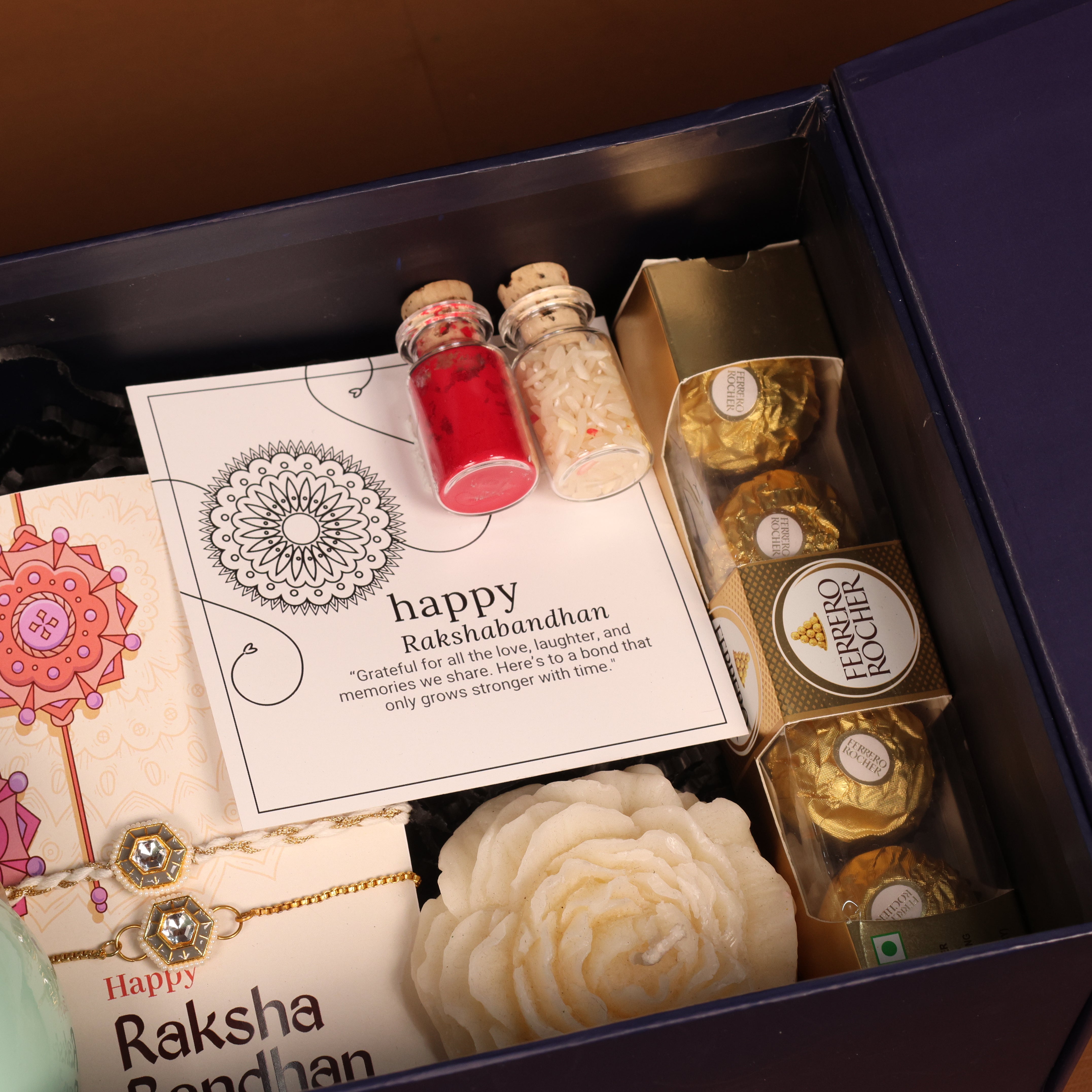 Royal Blue Rakhi & Lumba Gift Hamper