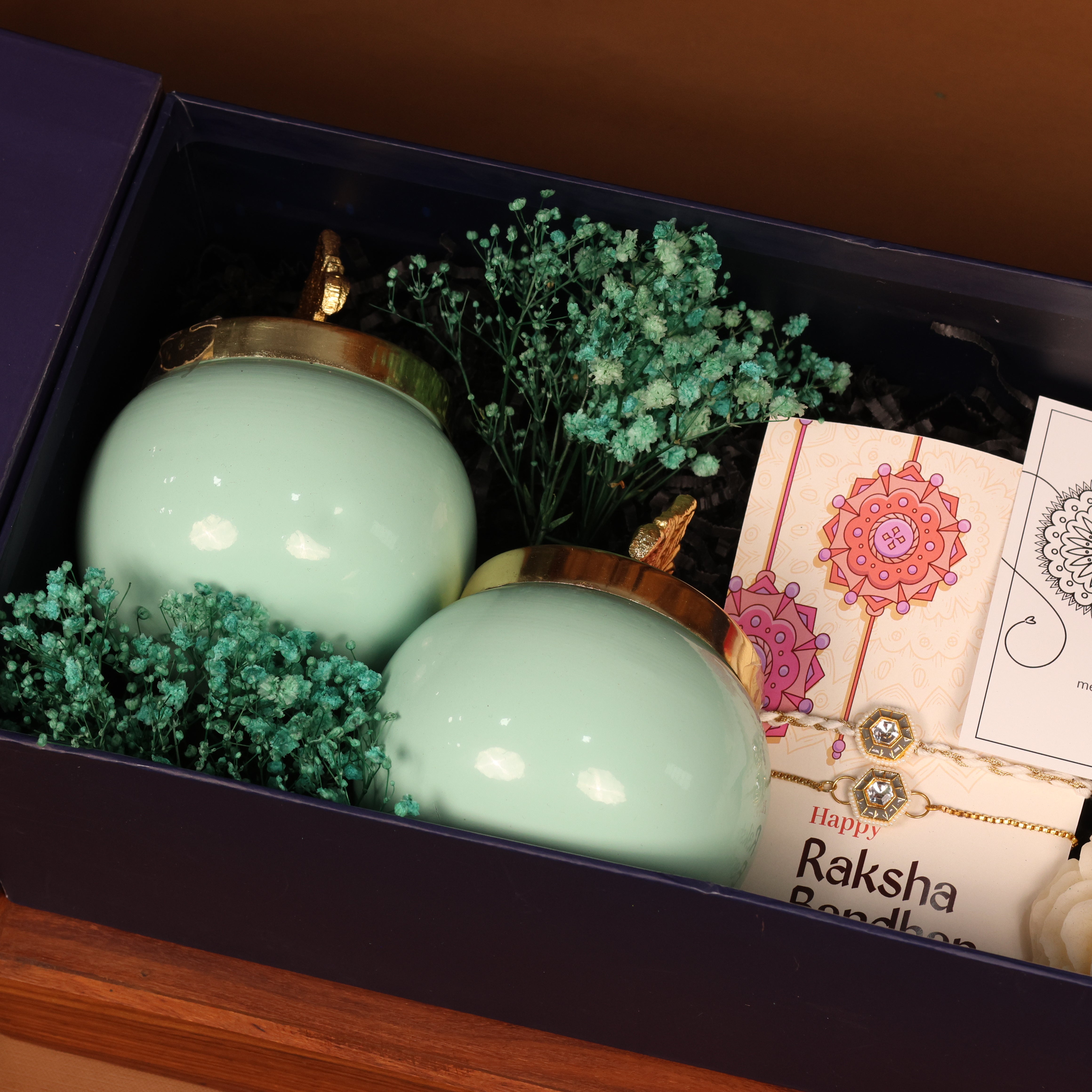 Royal Blue Rakhi & Lumba Gift Hamper