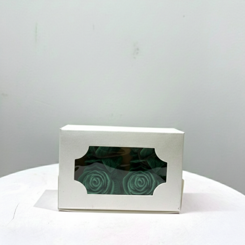 Emerald Rose Sculpted Candle (Set of 2)