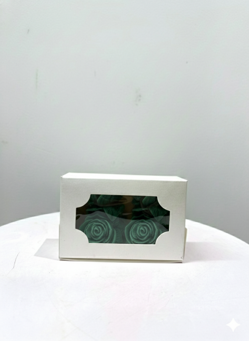 Emerald Rose Sculpted Candle (Set of 2)