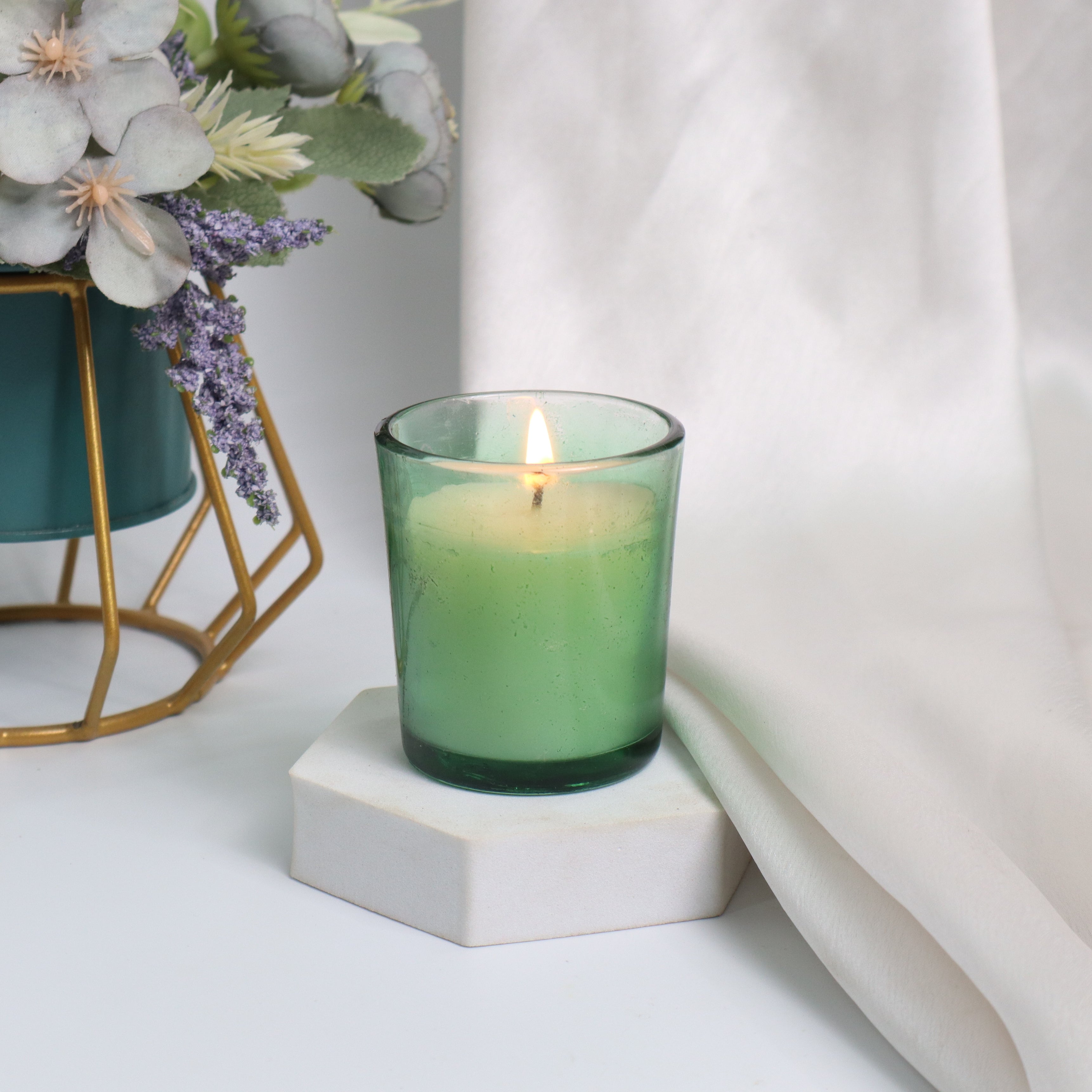 Grass Glass Candle Jar