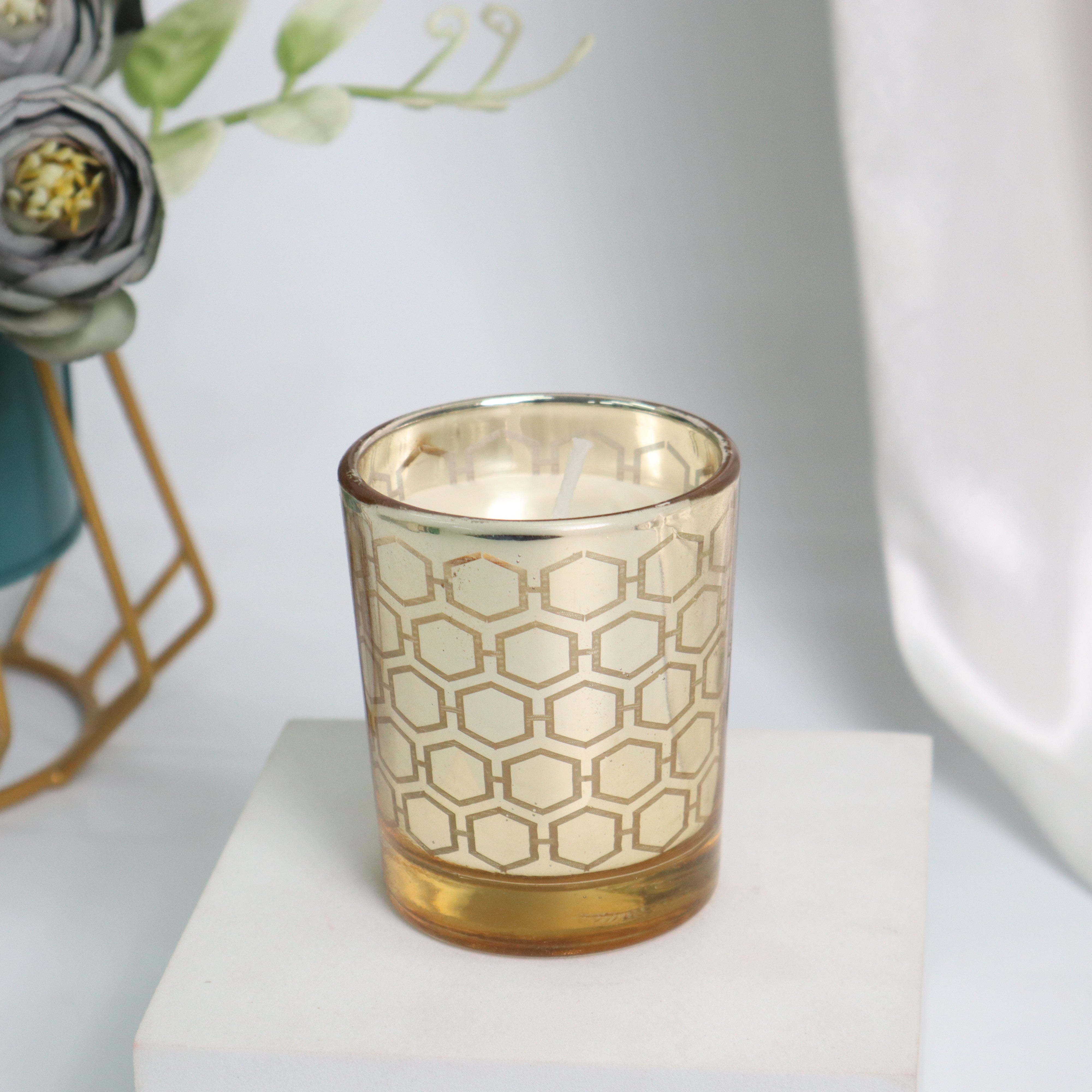 Golden Comb Candle Jar
