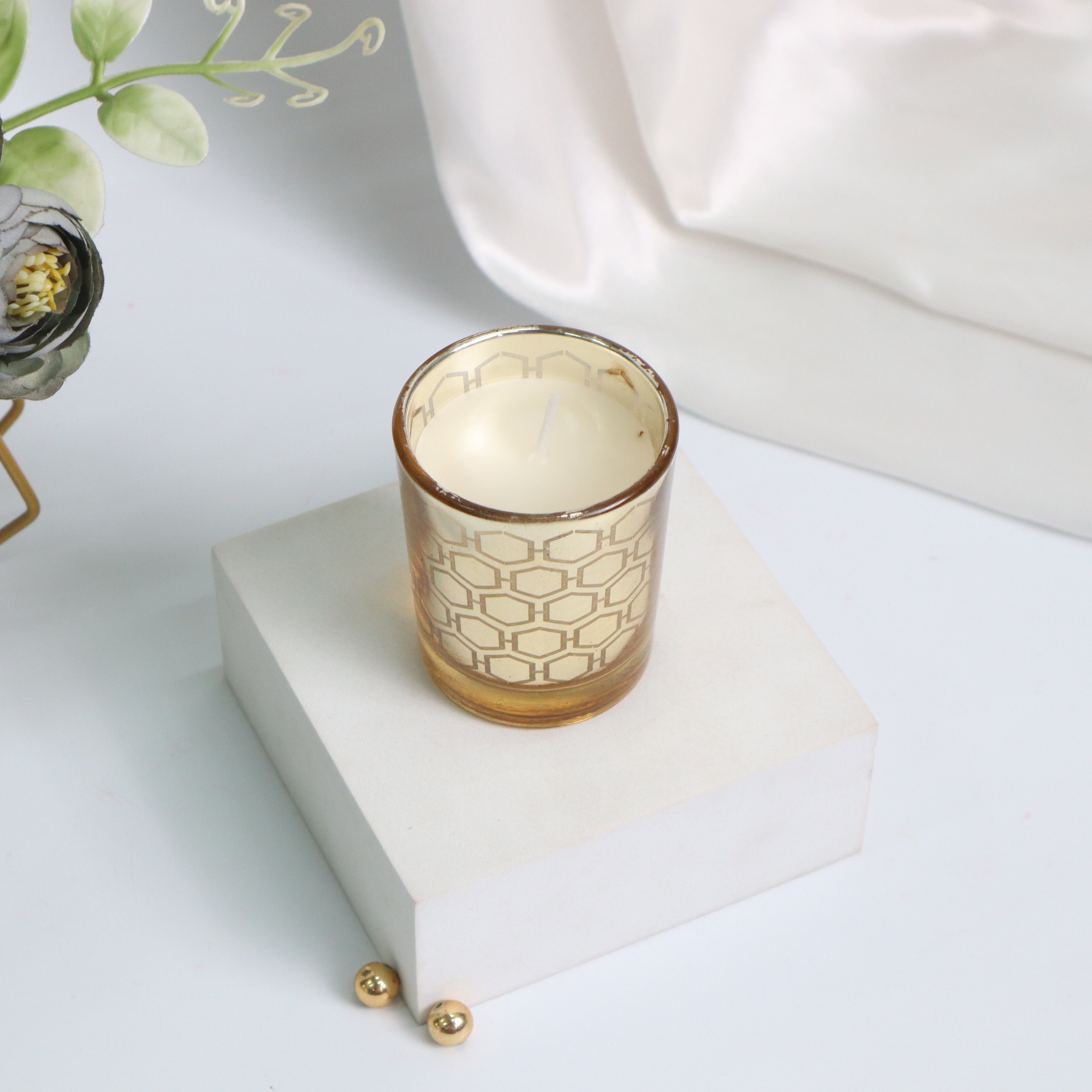 Golden Comb Candle Jar