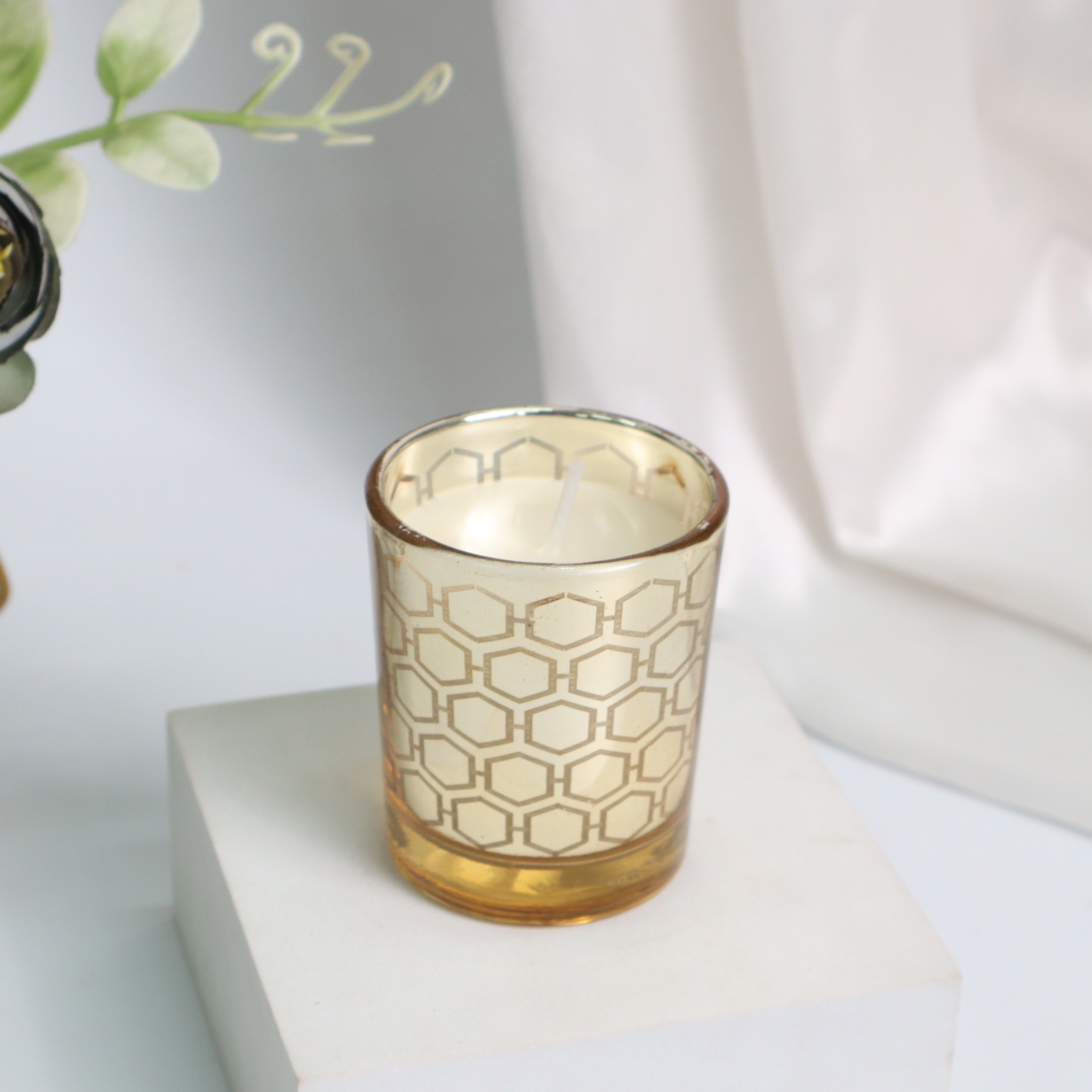 Golden Comb Candle Jar