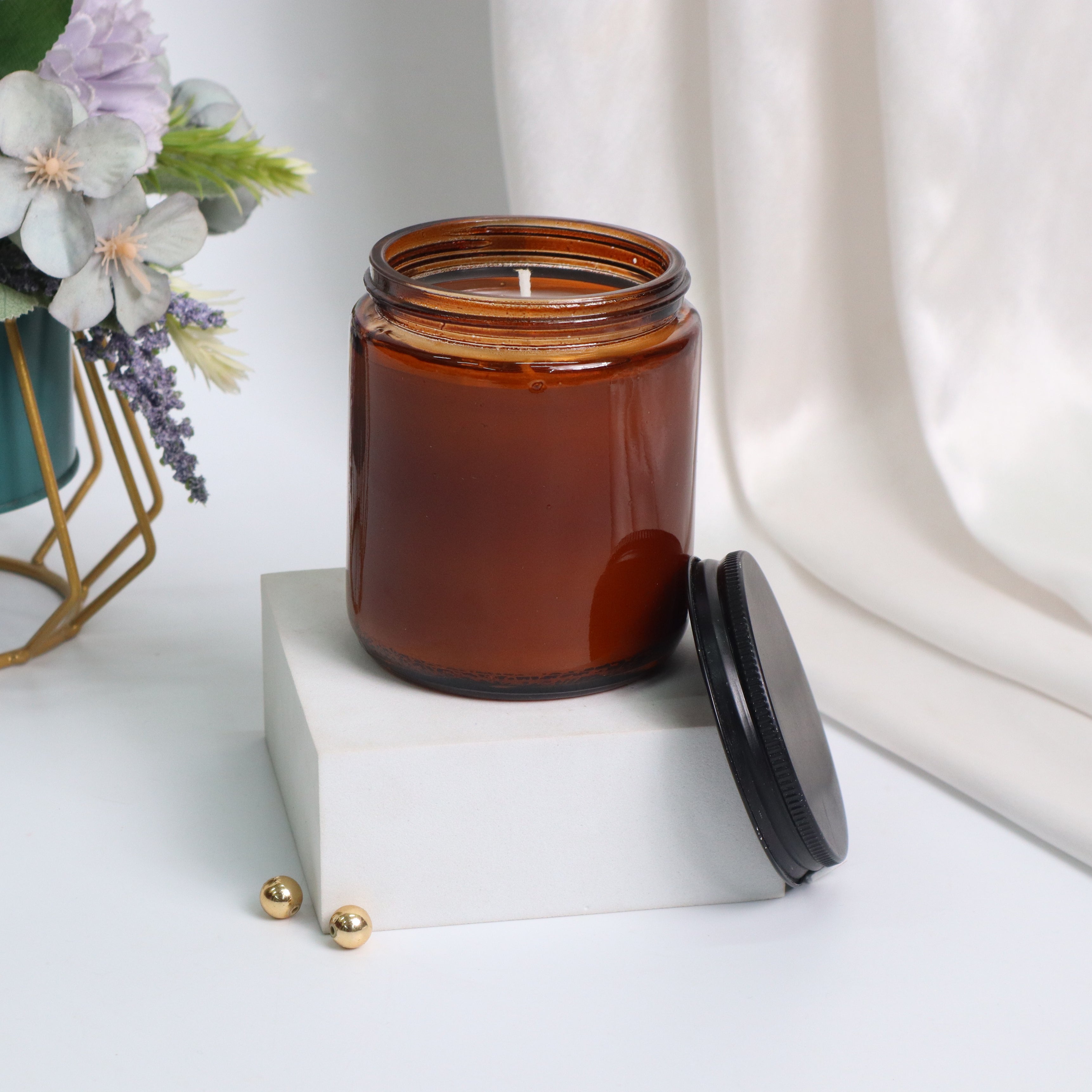 Matte Black Radiant Candle Jar