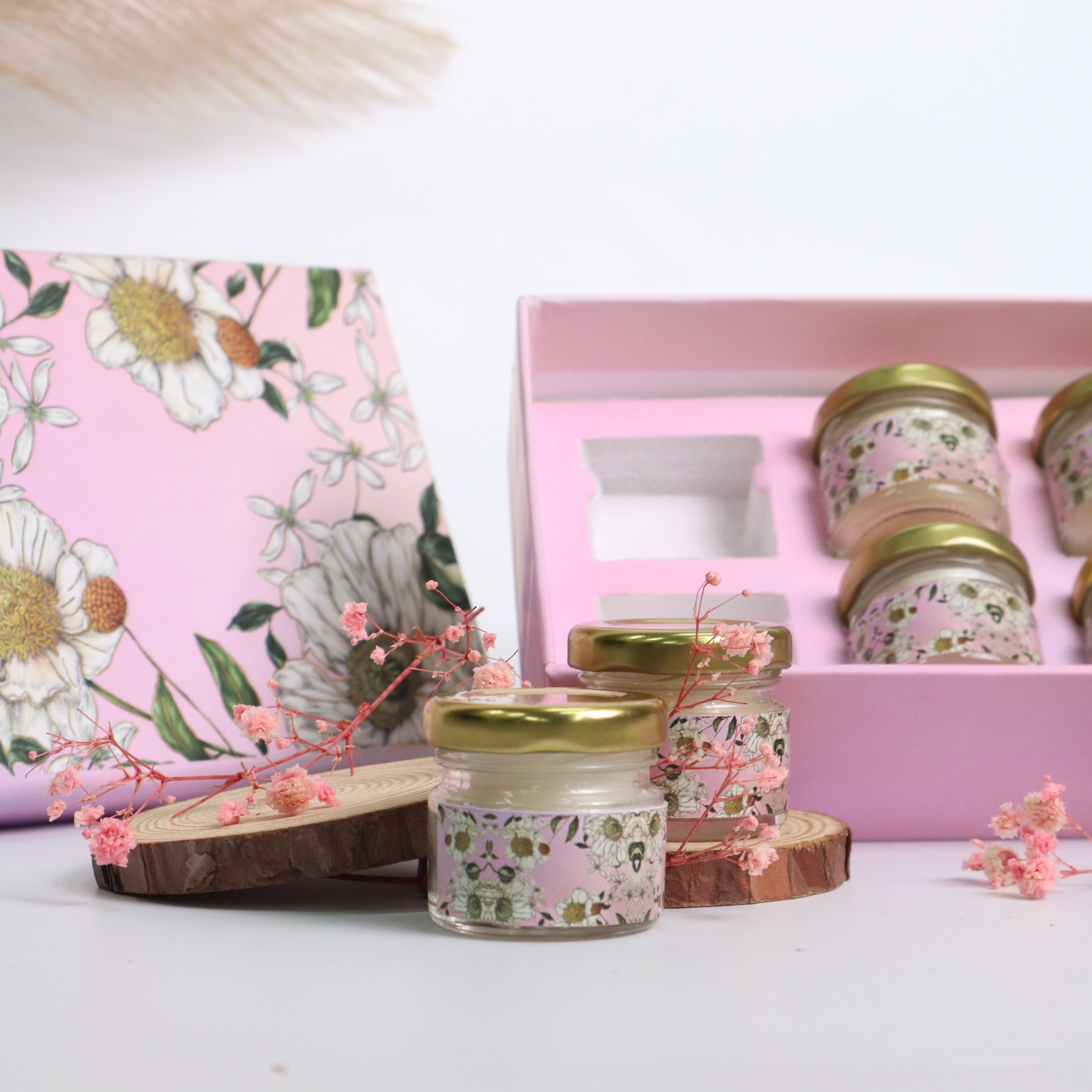Stunning Pink Floral Candle Gift Box
