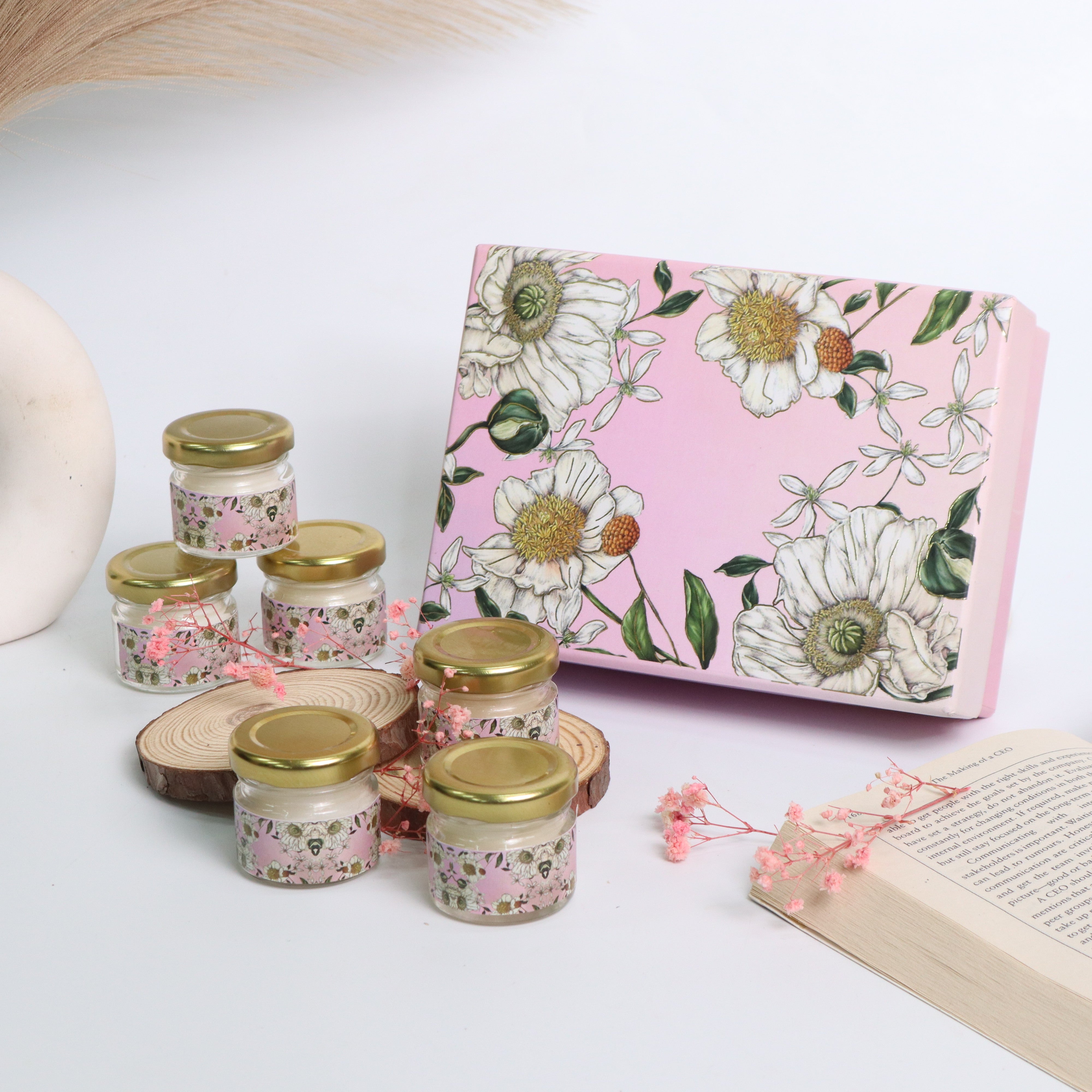 Stunning Pink Floral Candle Gift Box