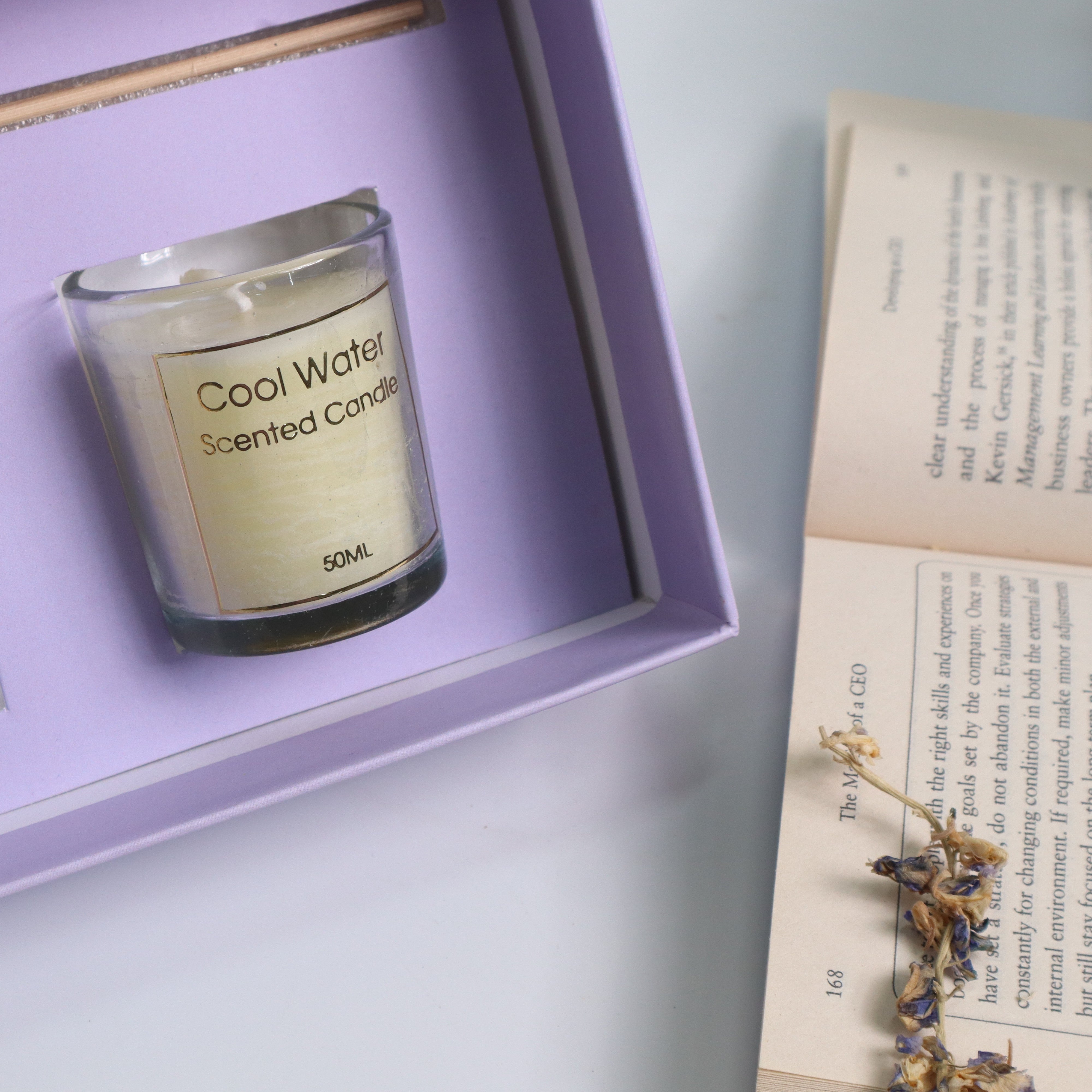 Lavender Scented Candle and Reed Diffuser Set