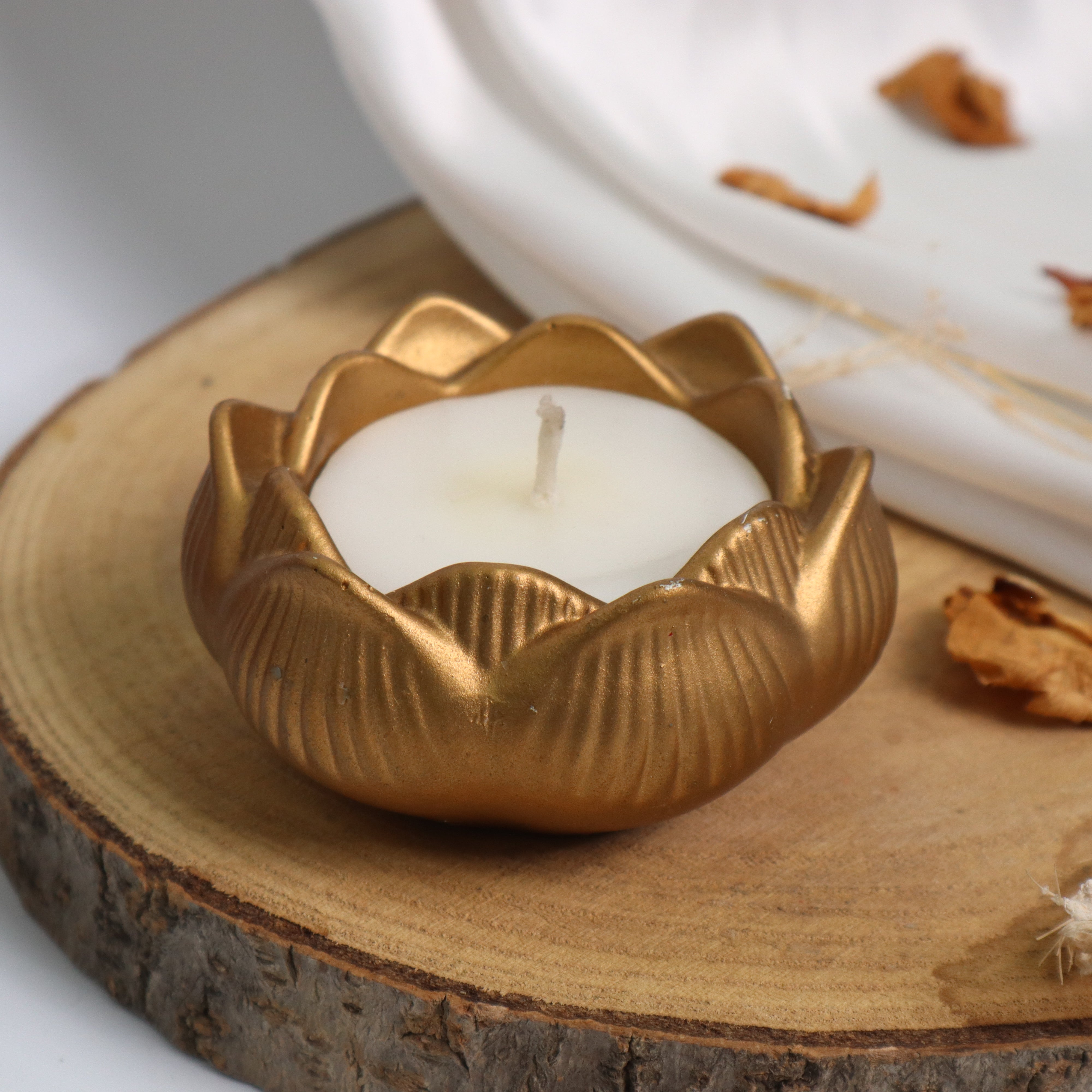 Golden Royal Lotus Candle