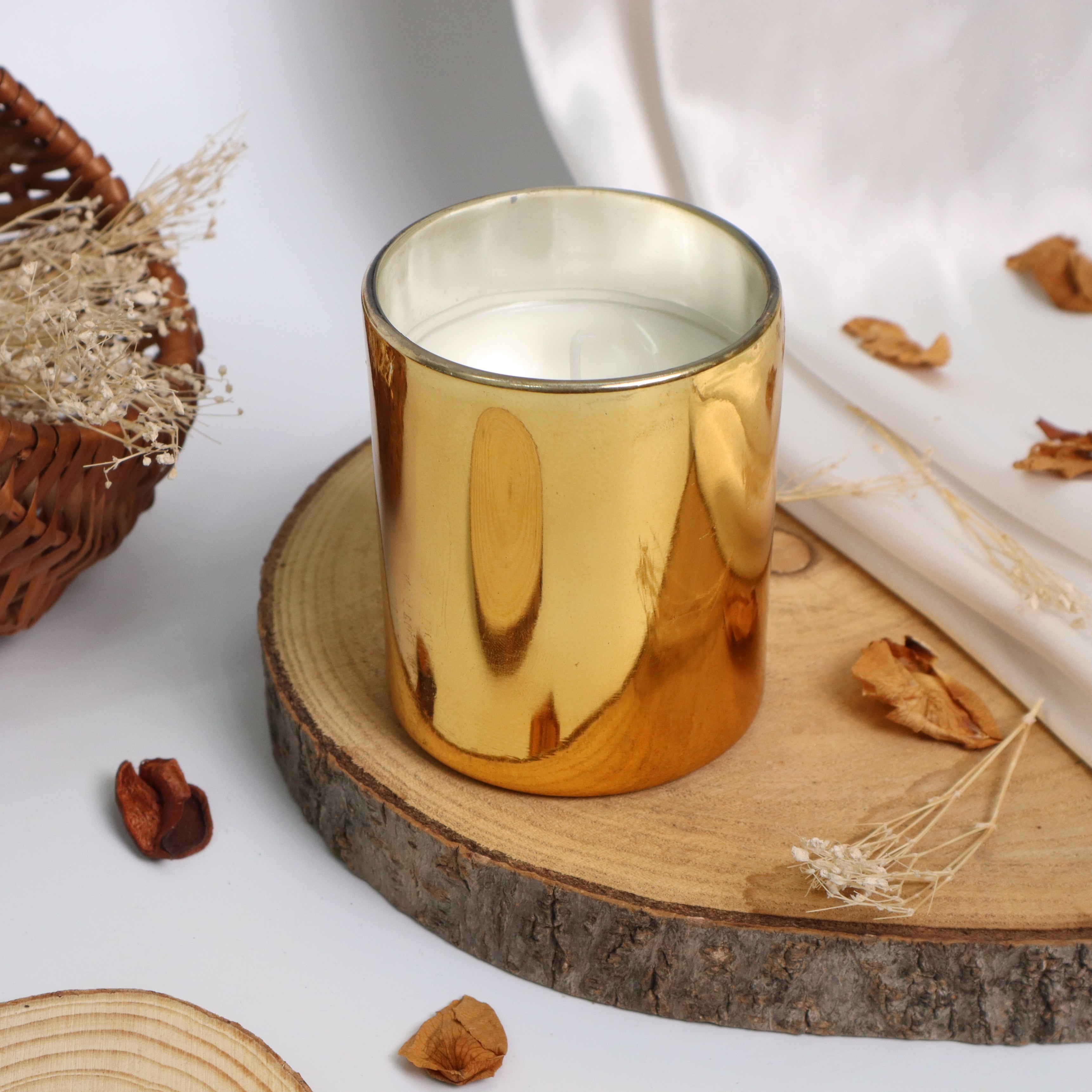 Golden Vogue Candle Jar / Candle