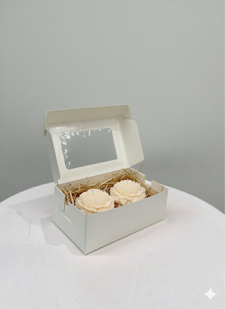 Peony Flower Candles (set of 2)