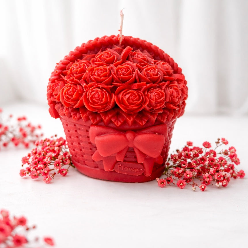 Rose Basket Bloom Candle