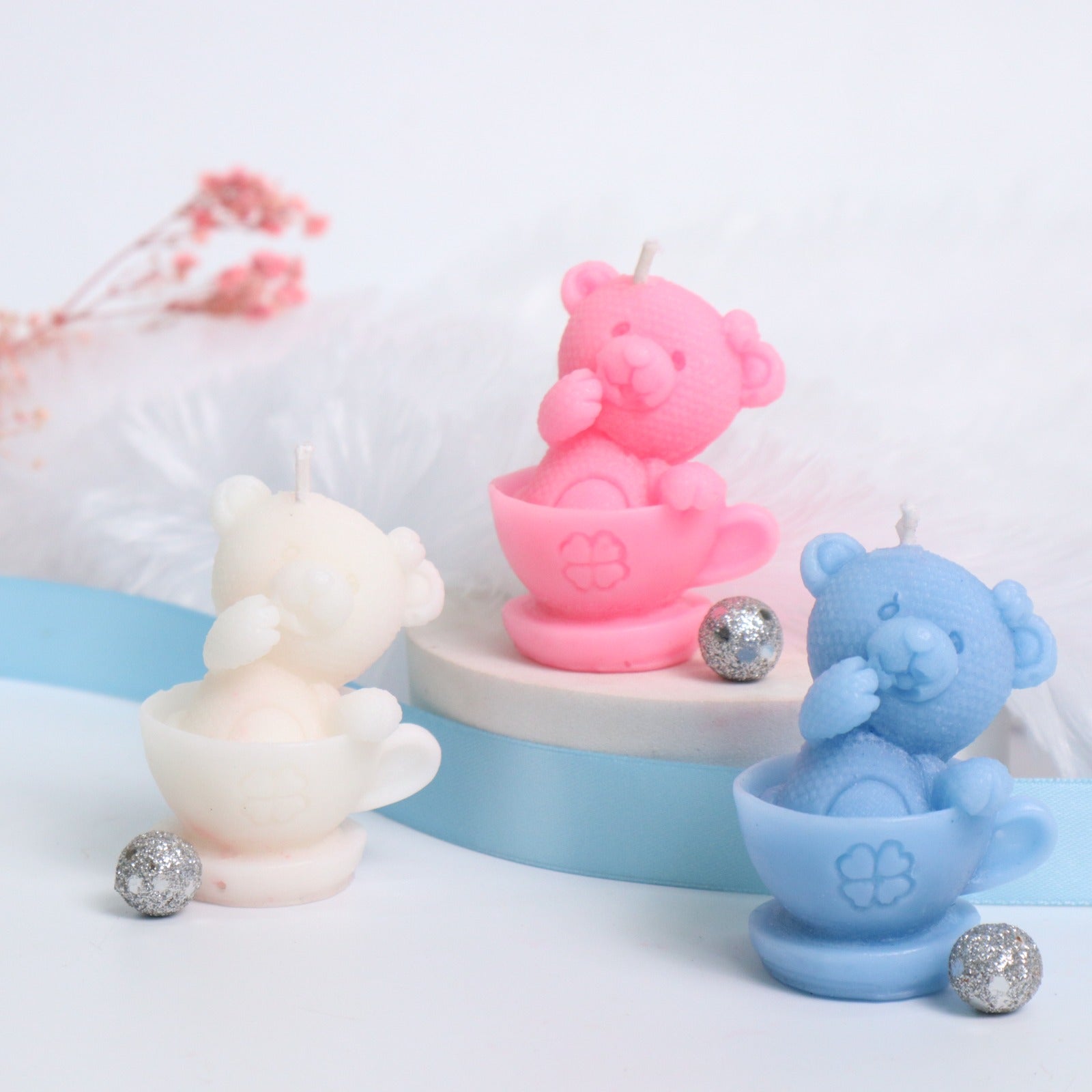 Teddy-in-a-Cup Candles